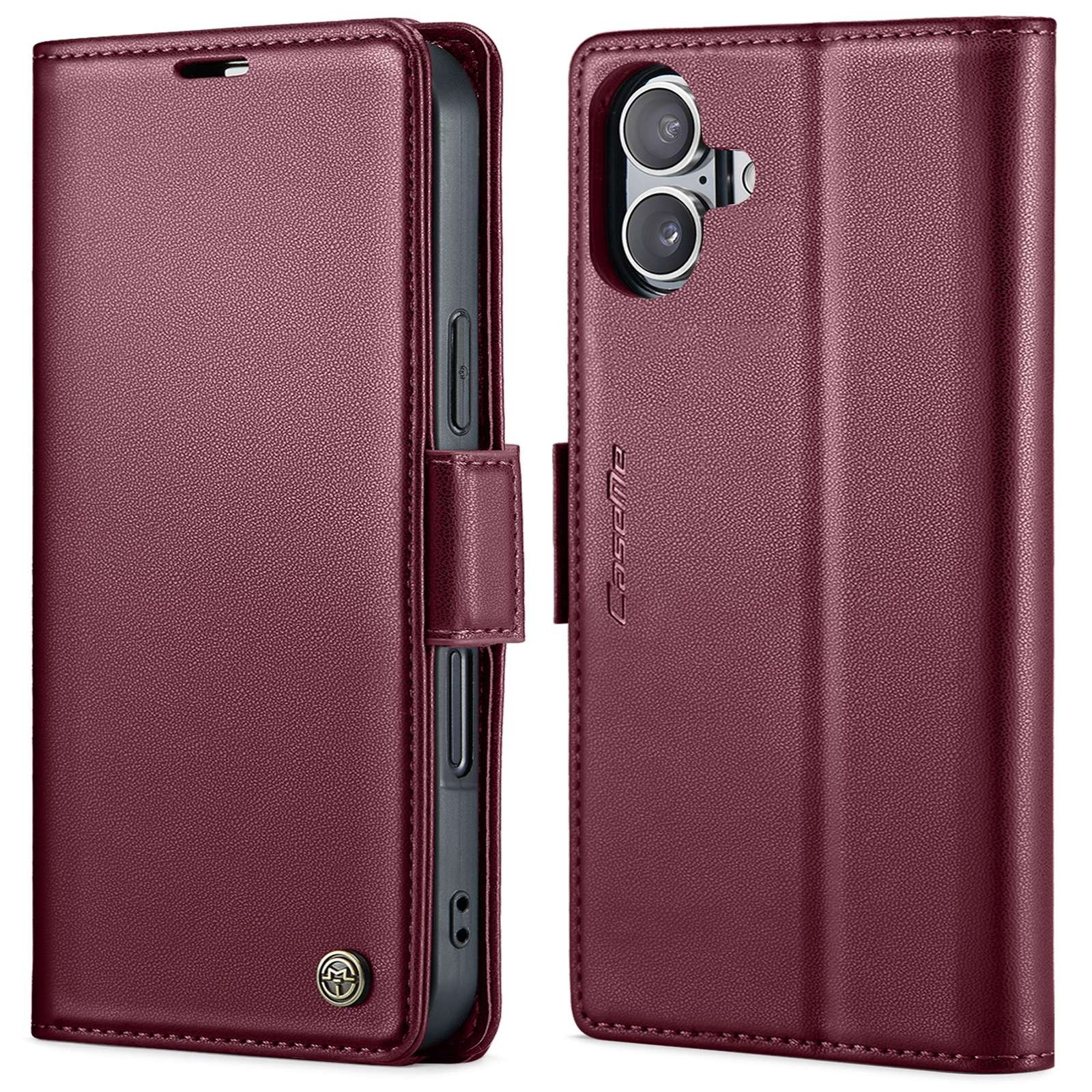 CaseMe 023 iPhone 16 RFID Θήκη Πορτοφόλι Δερμάτινη –Red