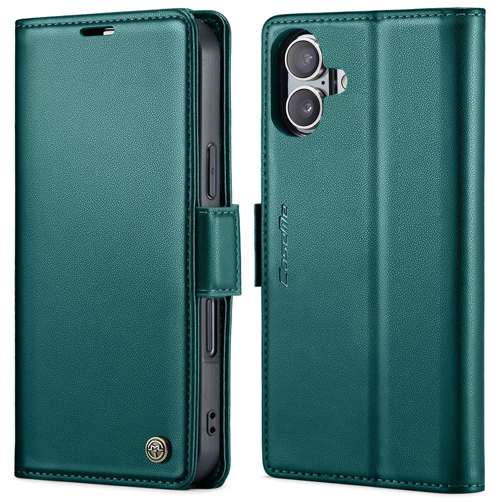 CaseMe 023 iPhone 16 RFID Θήκη Πορτοφόλι Δερμάτινη –Green