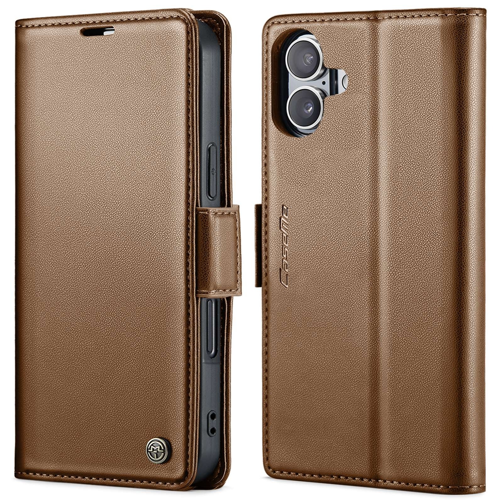 CaseMe 023 iPhone 16 RFID Θήκη Πορτοφόλι Δερμάτινη –Brown