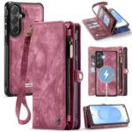 CaseMe 008 Samsung Galaxy S26 5G Θήκη Πορτοφόλι με Αποσπώμενη Θήκη Σιλικόνης -Wine red