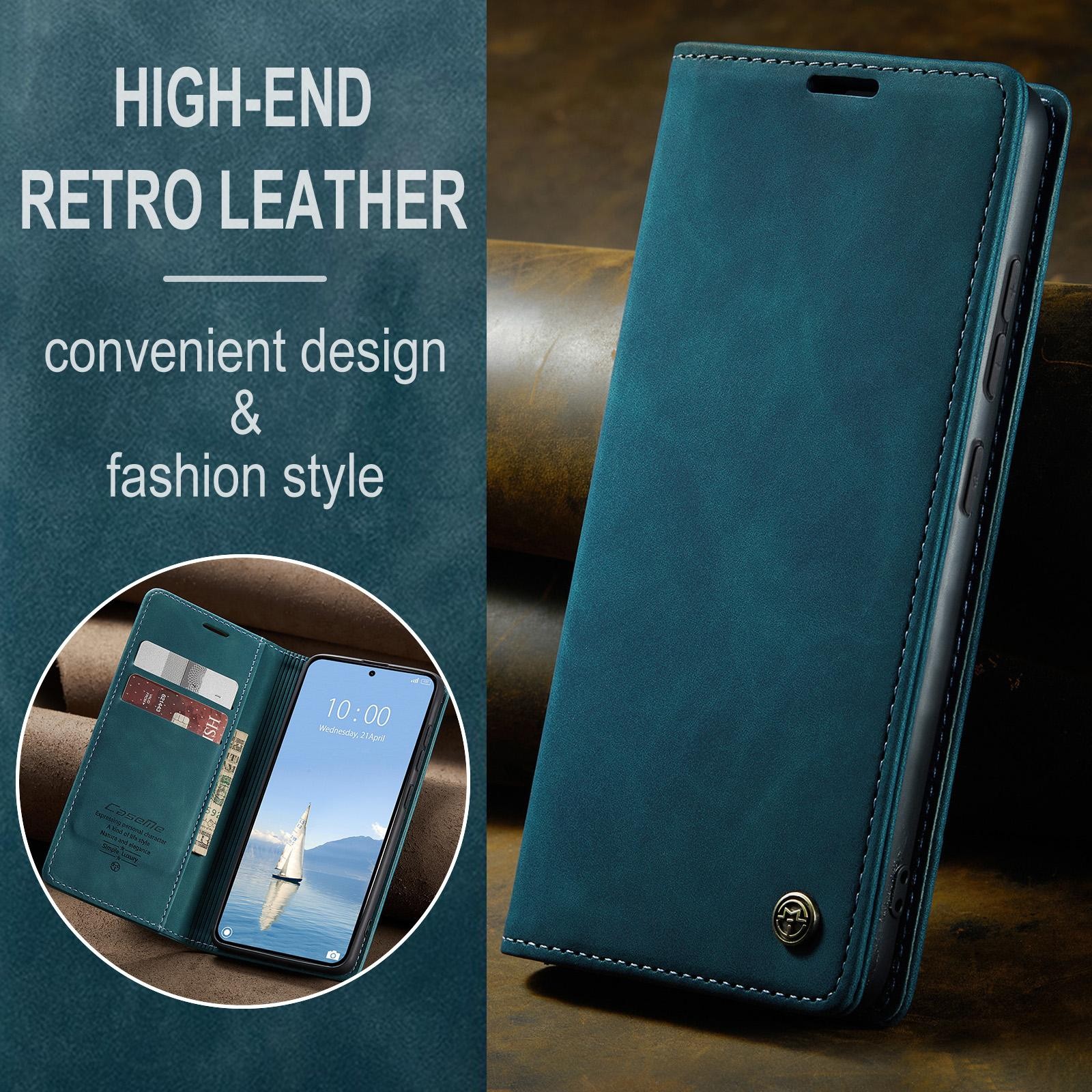 CaseMe 013 Samsung Galaxy S26 5G Retro Leather Θήκη Βιβλίο -Blue