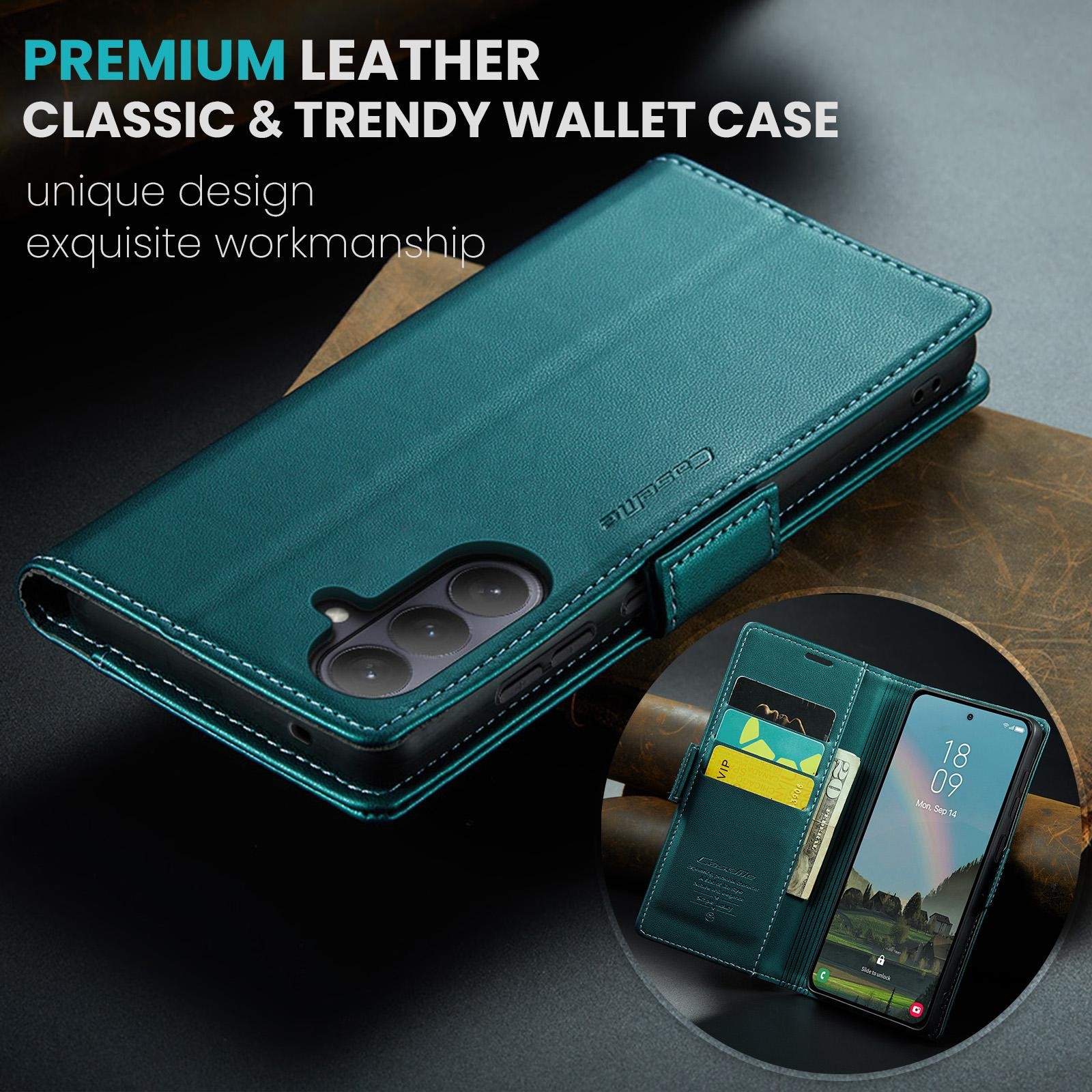 CaseMe 023 Samsung Galaxy S26 5G RFID Θήκη Πορτοφόλι Δερμάτινη –Green