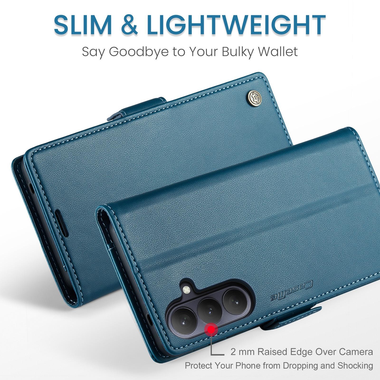 CaseMe 023 Samsung Galaxy S26 5G RFID Θήκη Πορτοφόλι Δερμάτινη –Blue