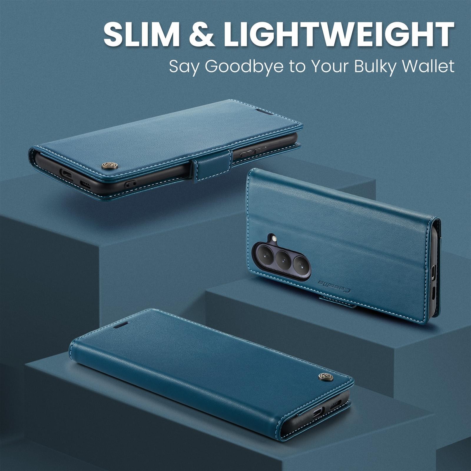 CaseMe 023 Samsung Galaxy S26 5G RFID Θήκη Πορτοφόλι Δερμάτινη –Blue