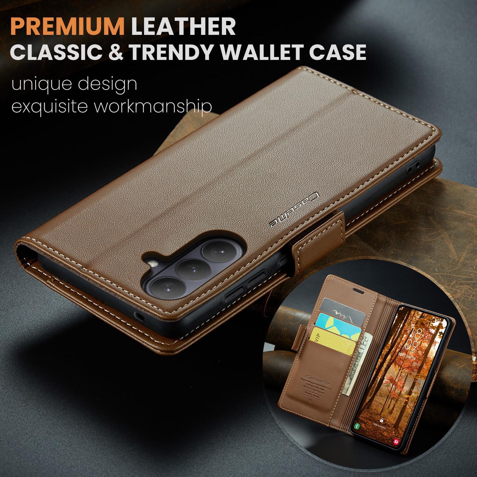 CaseMe 023 Samsung Galaxy S26 5G RFID Θήκη Πορτοφόλι Δερμάτινη –Brown