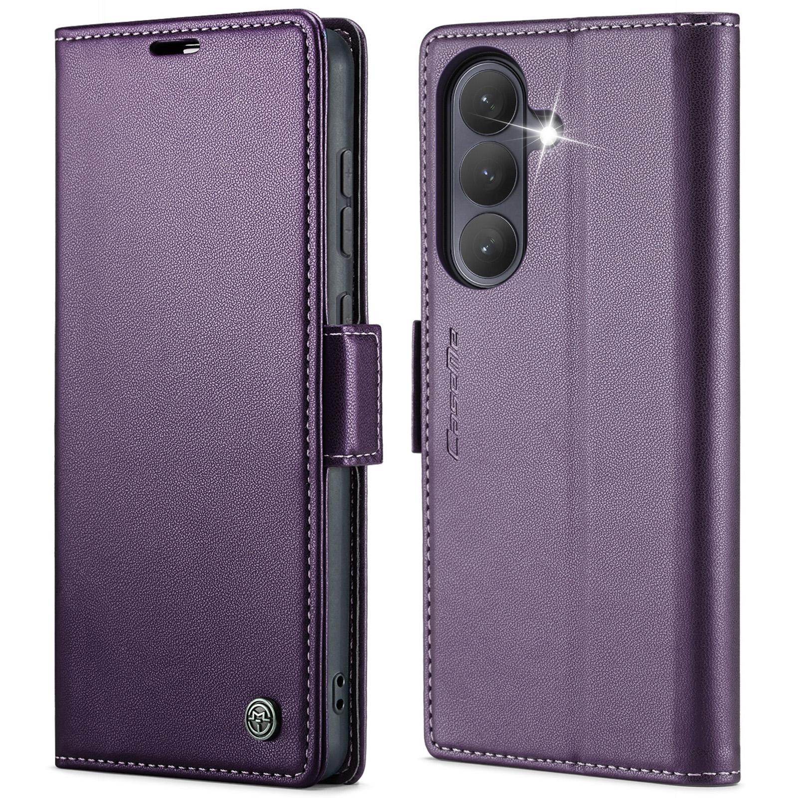 CaseMe 023 Samsung Galaxy S26 5G RFID Θήκη Πορτοφόλι Δερμάτινη –Purple