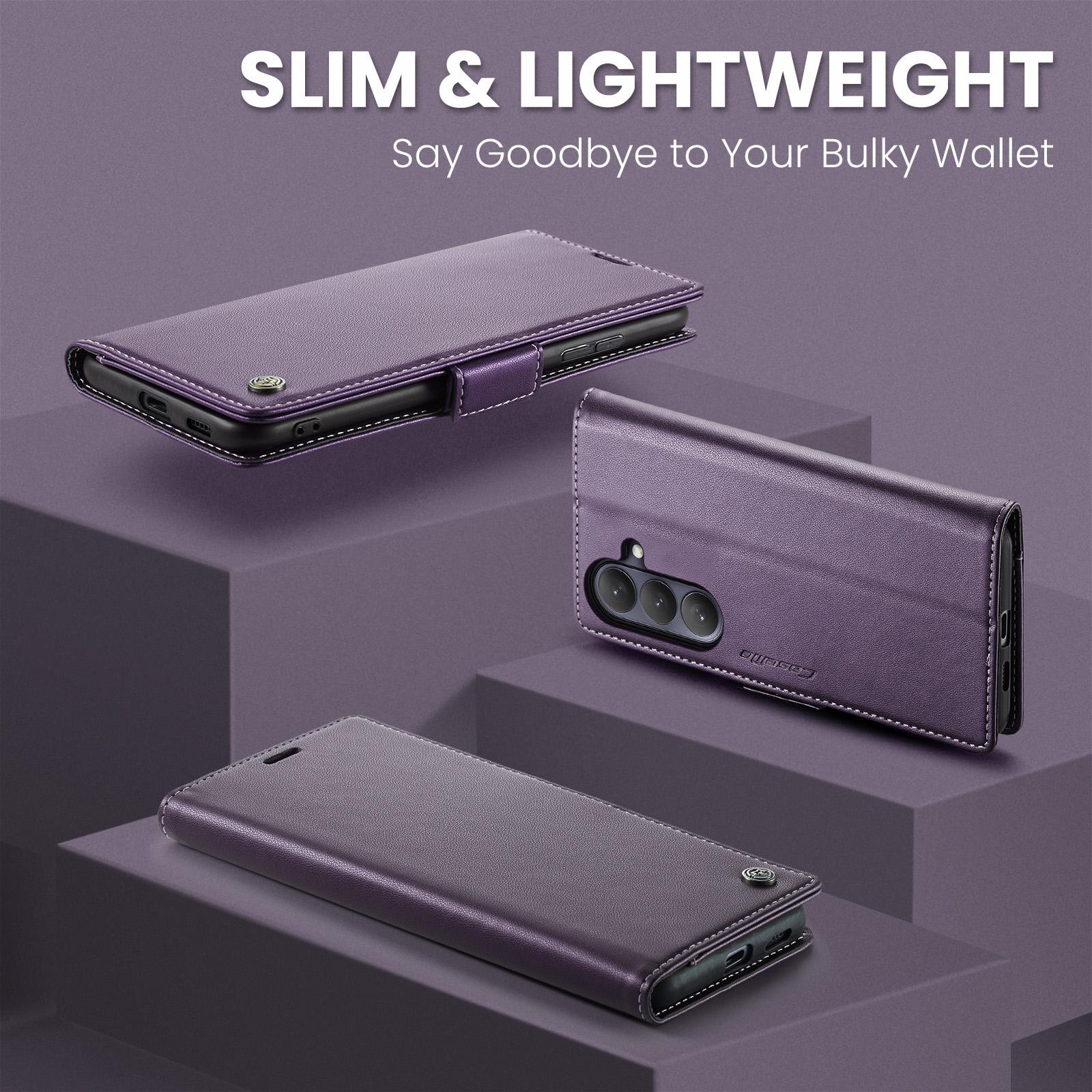 CaseMe 023 Samsung Galaxy S26 5G RFID Θήκη Πορτοφόλι Δερμάτινη –Purple