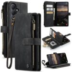 CaseMe C30 Samsung Galaxy S26 5G Card Slots Zipper Θήκη Πορτοφόλι Δερμάτινη –Black