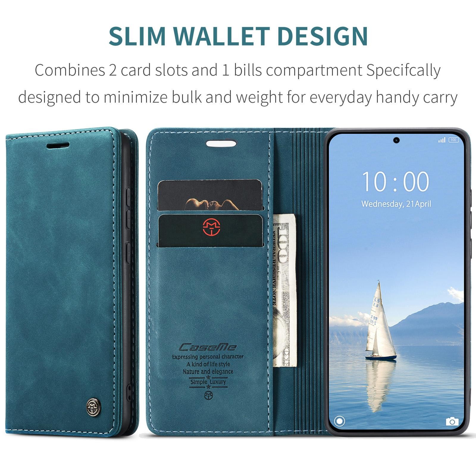 CaseMe 013 Xiaomi 15T Pro 5G Retro Leather Θήκη Βιβλίο -Blue