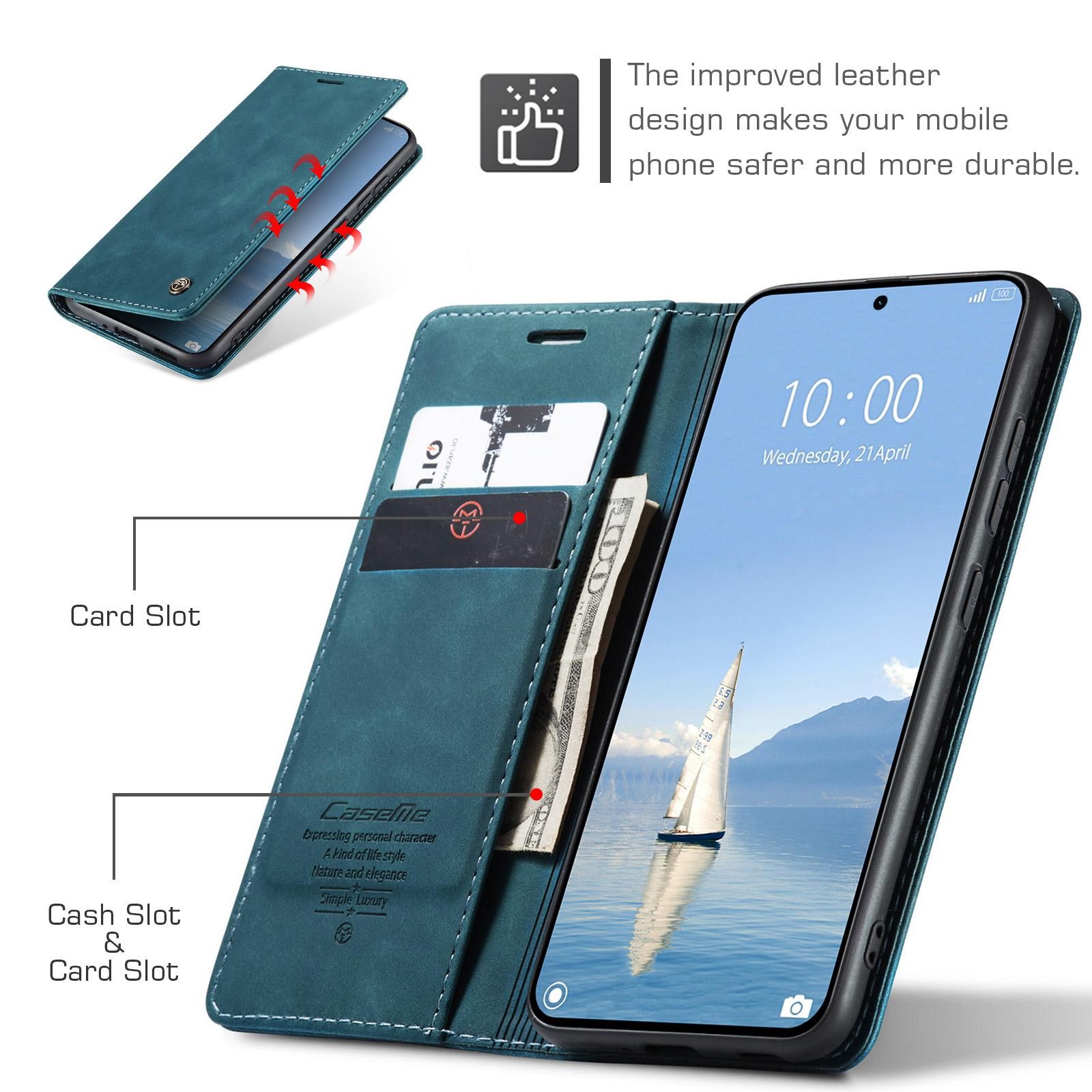 CaseMe 013 Xiaomi 15T Pro 5G Retro Leather Θήκη Βιβλίο -Blue