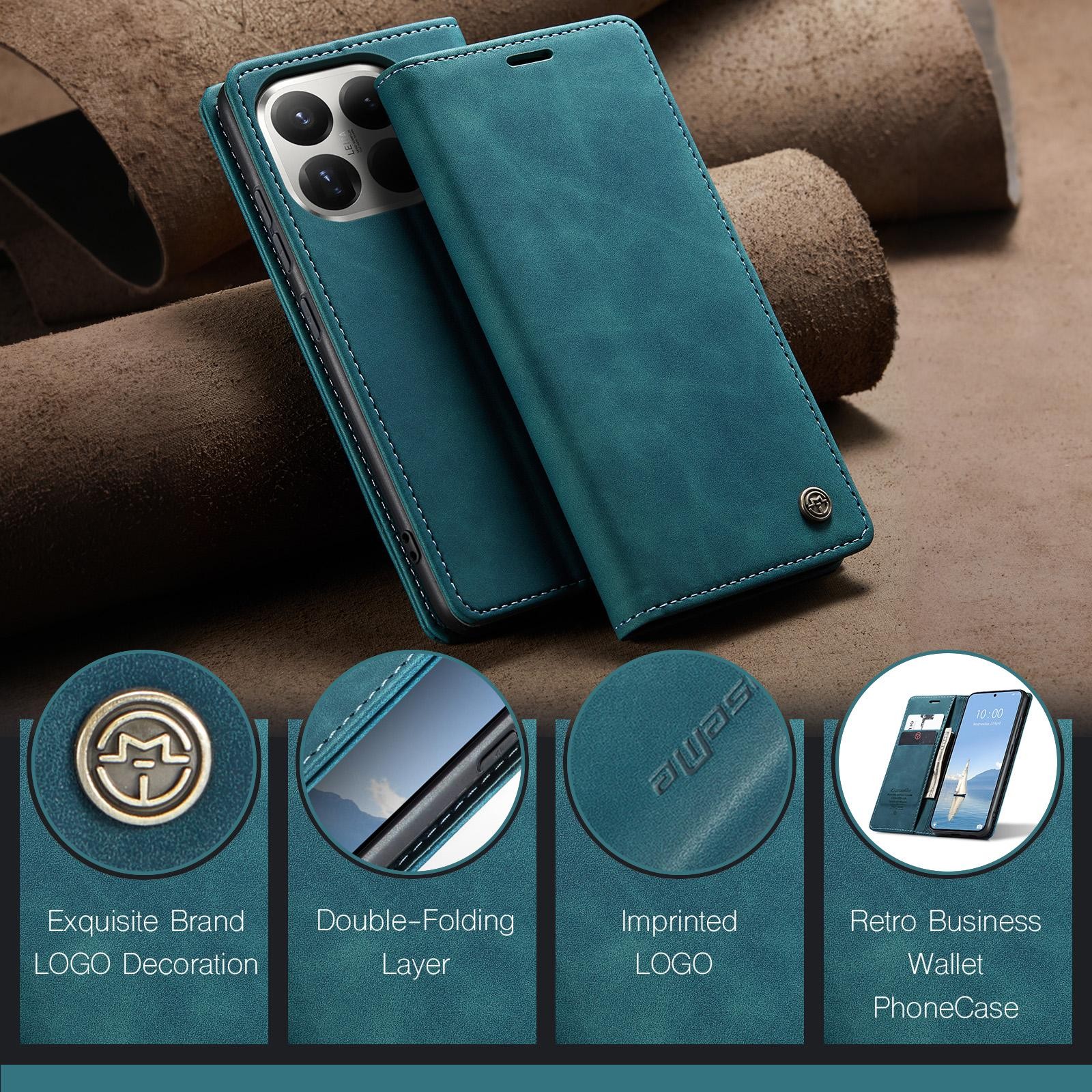 CaseMe 013 Xiaomi 15T Pro 5G Retro Leather Θήκη Βιβλίο -Blue