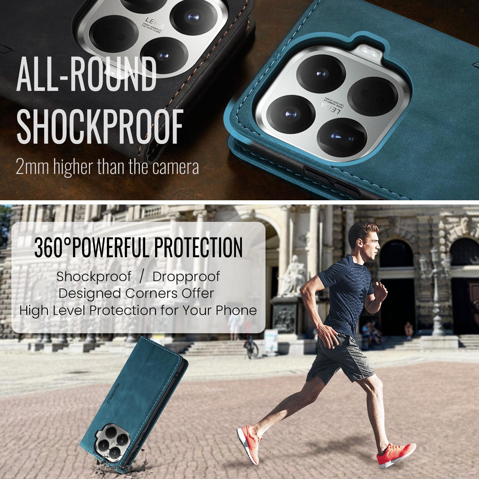 CaseMe 013 Xiaomi 15T Pro 5G Retro Leather Θήκη Βιβλίο -Blue