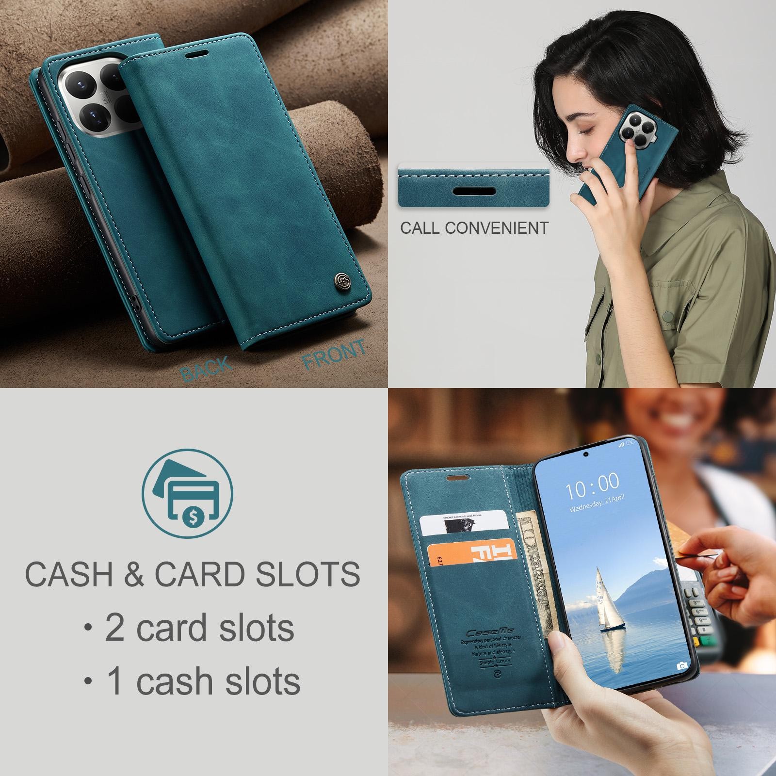 CaseMe 013 Xiaomi 15T Pro 5G Retro Leather Θήκη Βιβλίο -Blue