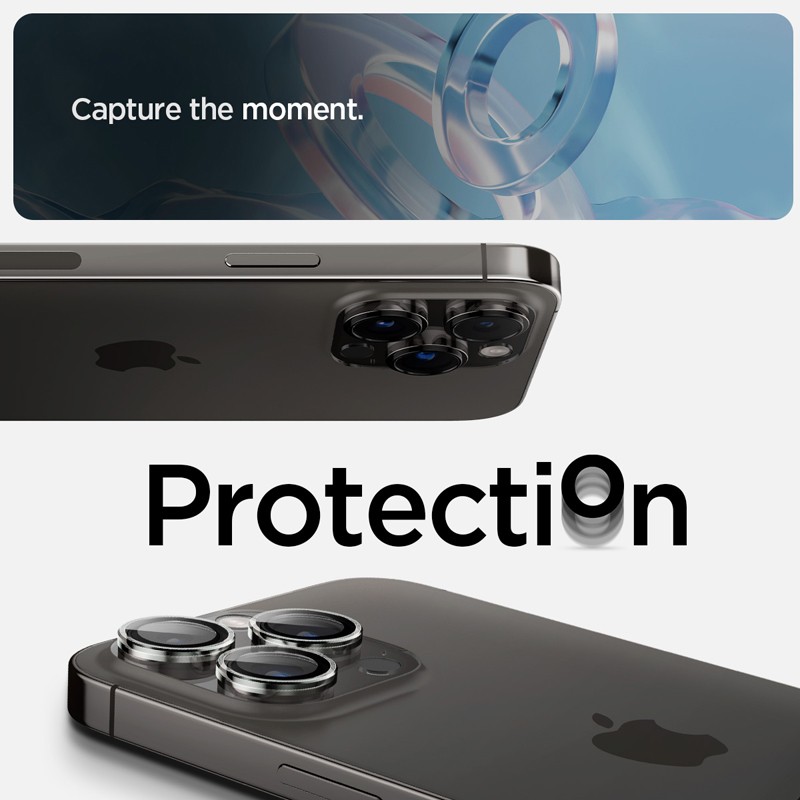 iPhone 17/16/15/14 Pro κ 17/16/15/14 Pro Max Προστασία Κάμερας Spigen Glas.tR EZ FIT Optik PRO Camera Protector 2 pcs Silver