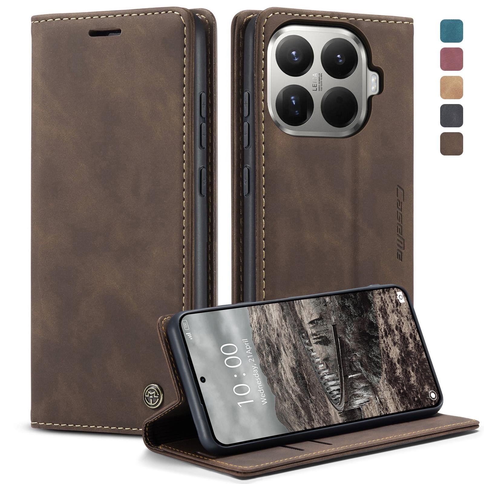 CaseMe 013 Xiaomi 15T Pro 5G Retro Leather Θήκη Βιβλίο -Coffee