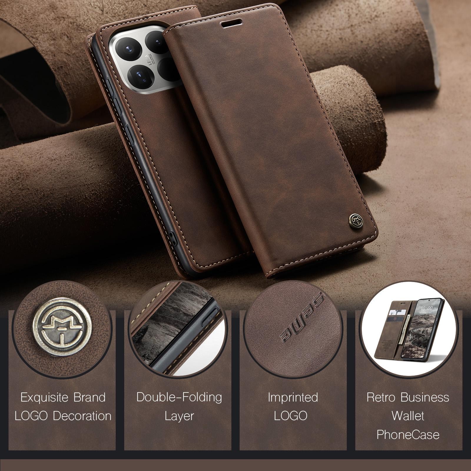CaseMe 013 Xiaomi 15T Pro 5G Retro Leather Θήκη Βιβλίο -Coffee