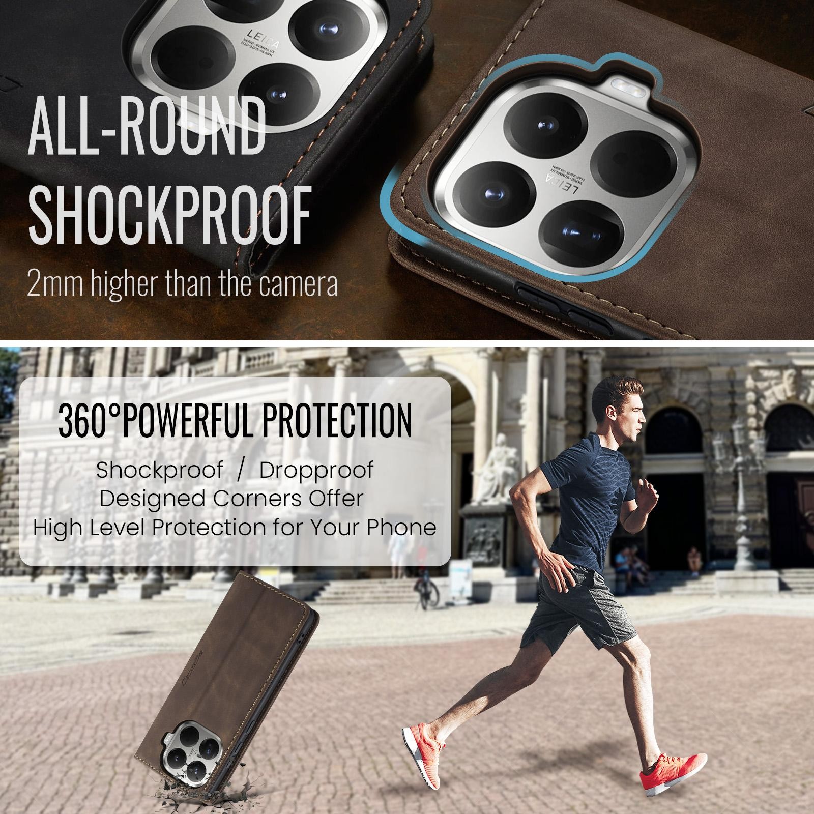 CaseMe 013 Xiaomi 15T Pro 5G Retro Leather Θήκη Βιβλίο -Coffee