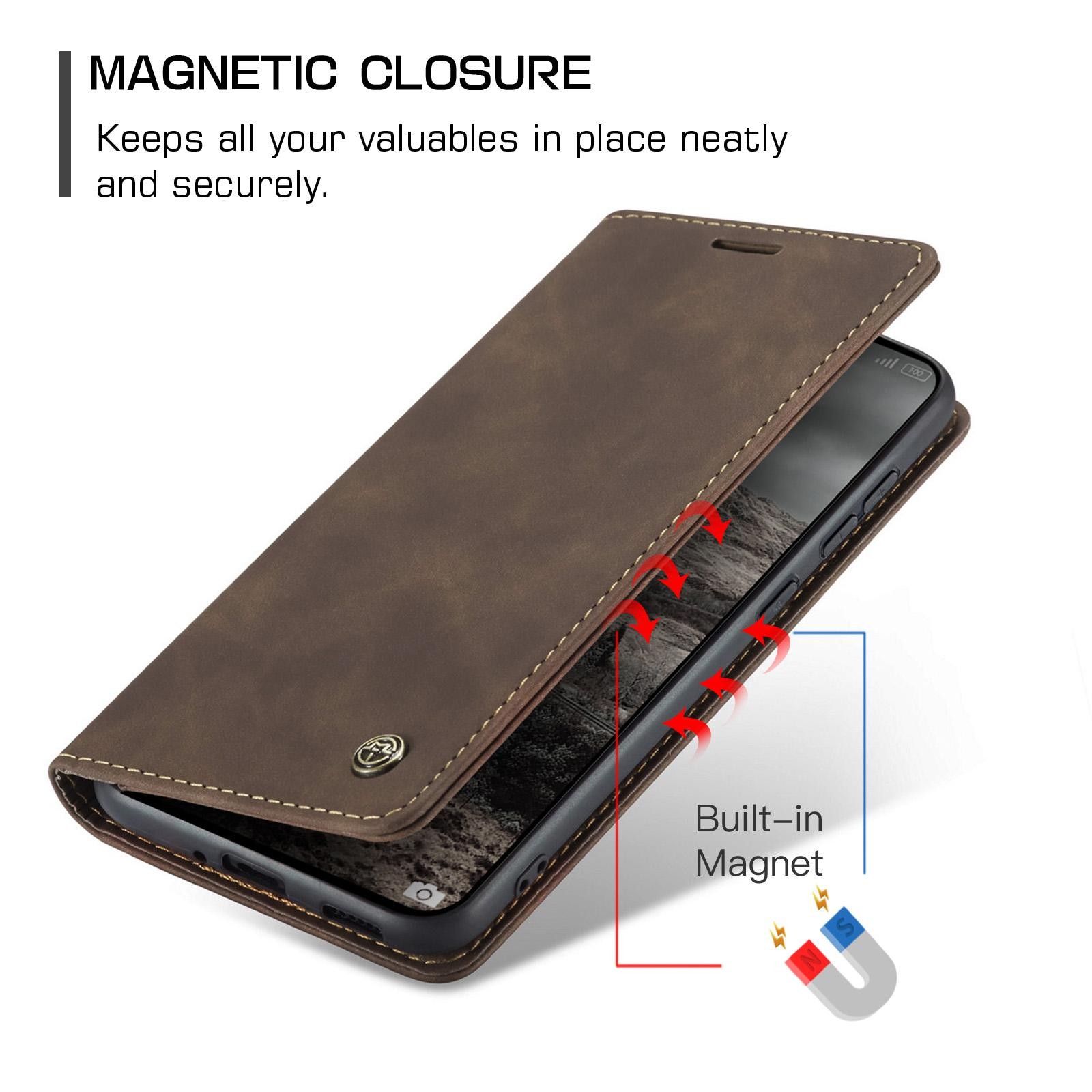CaseMe 013 Xiaomi 15T Pro 5G Retro Leather Θήκη Βιβλίο -Coffee