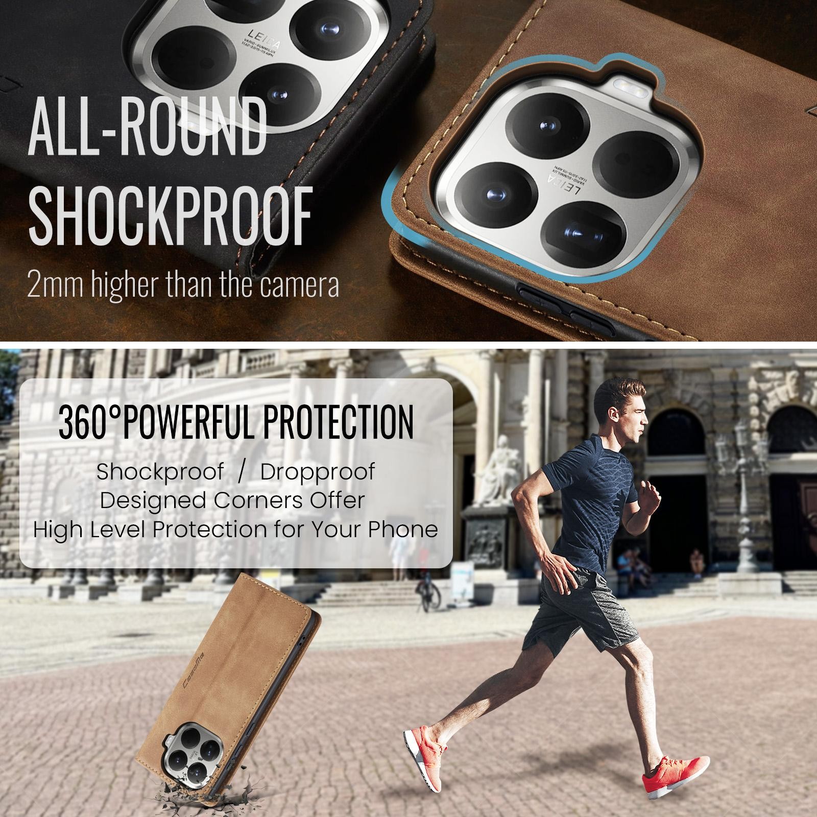 CaseMe 013 Xiaomi 15T Pro 5G Retro Leather Θήκη Βιβλίο -Brown