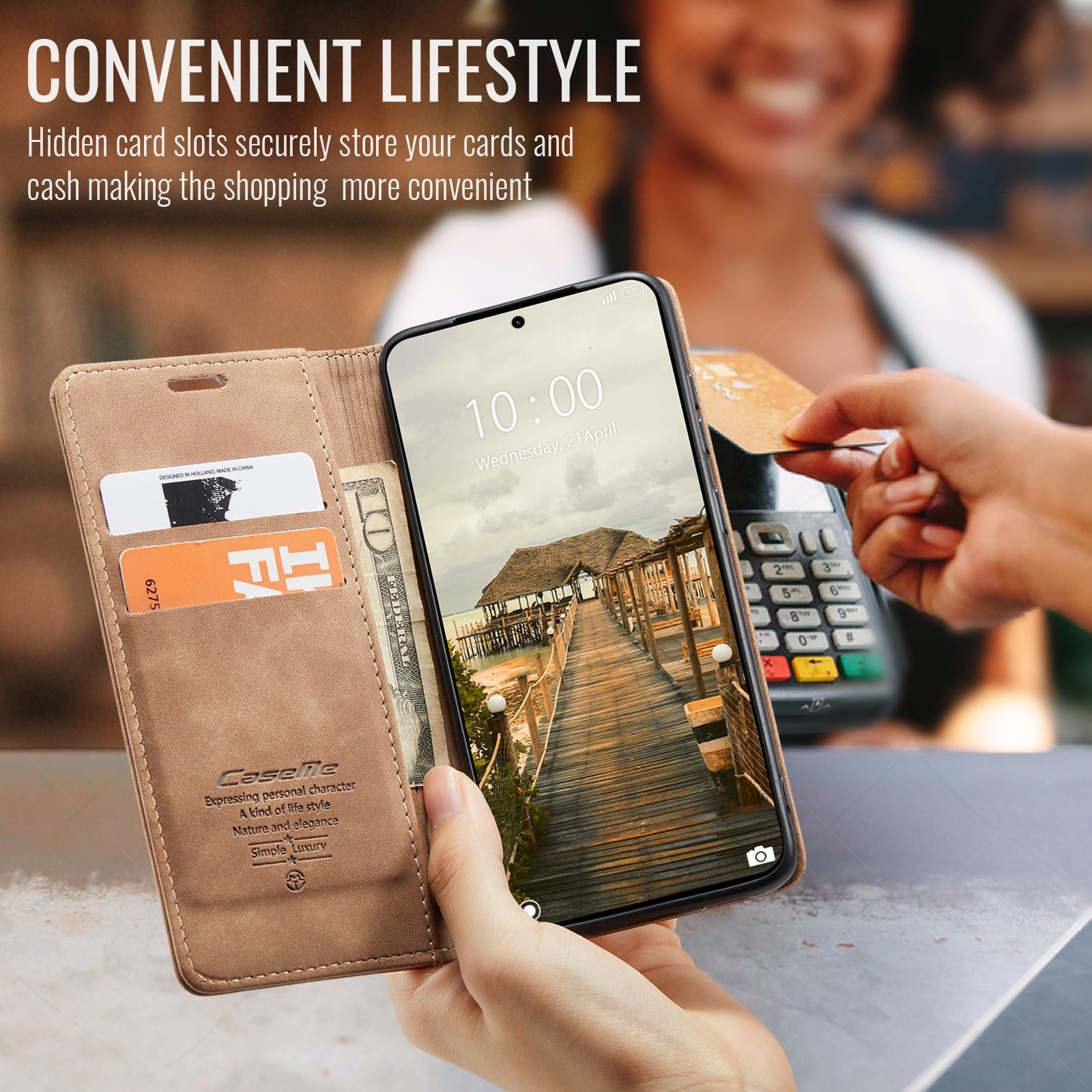 CaseMe 013 Xiaomi 15T Pro 5G Retro Leather Θήκη Βιβλίο -Brown