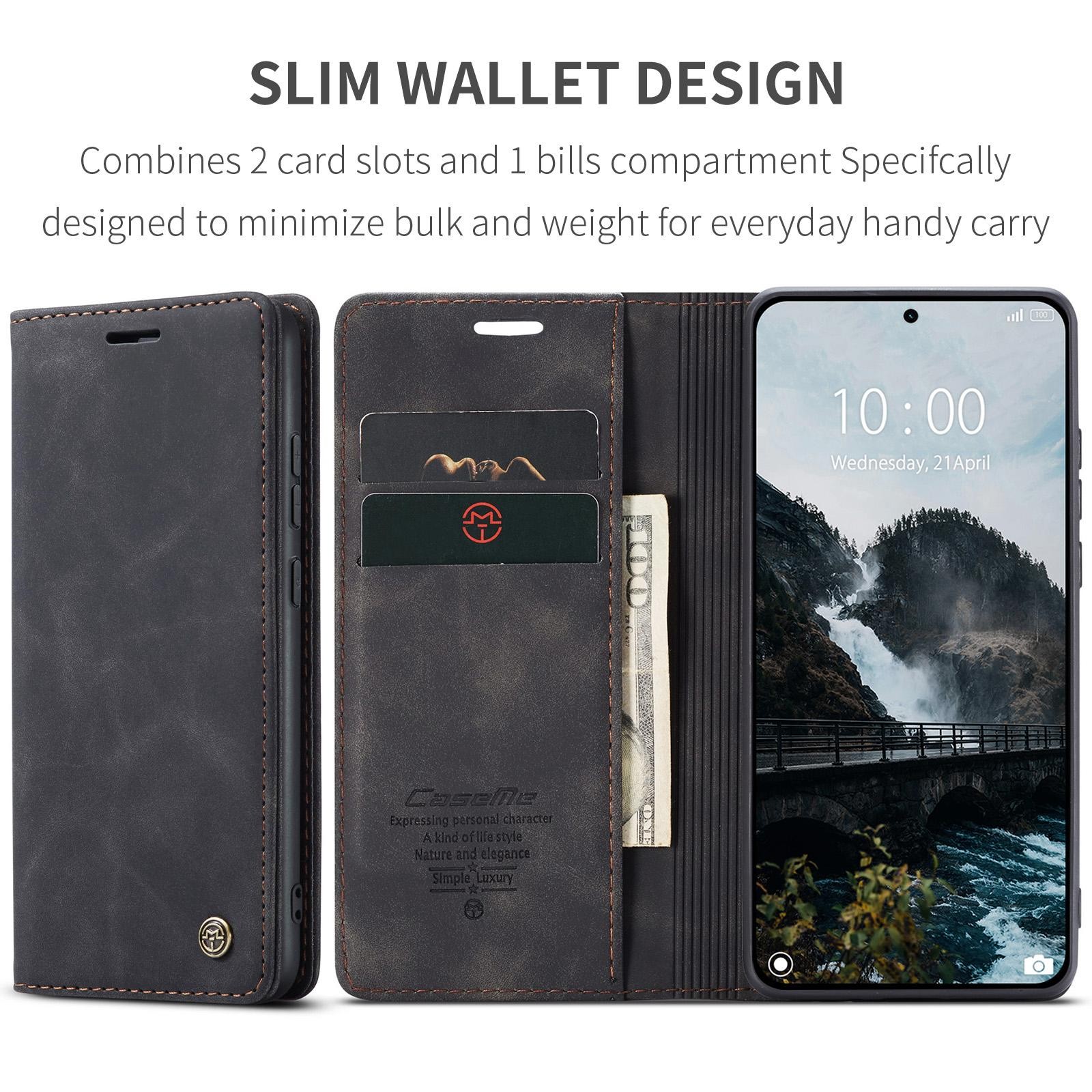 CaseMe 013 Xiaomi 15T Pro 5G Retro Leather Θήκη Βιβλίο - Black