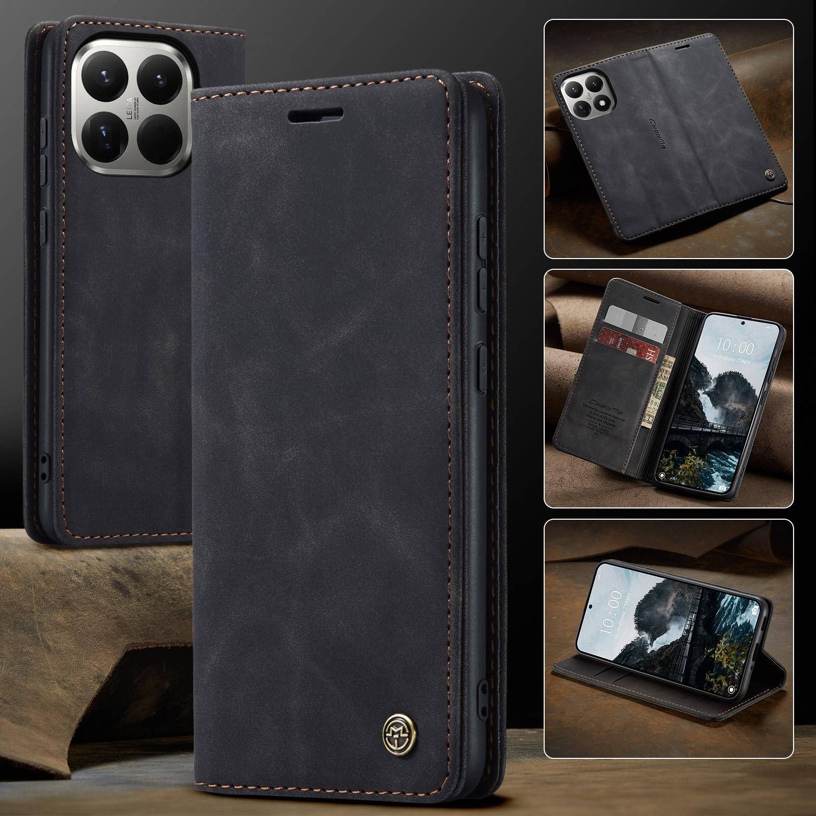 CaseMe 013 Xiaomi 15T Pro 5G Retro Leather Θήκη Βιβλίο - Black