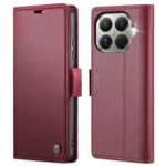 CaseMe 023 Xiaomi 15T Pro 5G RFID Θήκη Πορτοφόλι Δερμάτινη –Red
