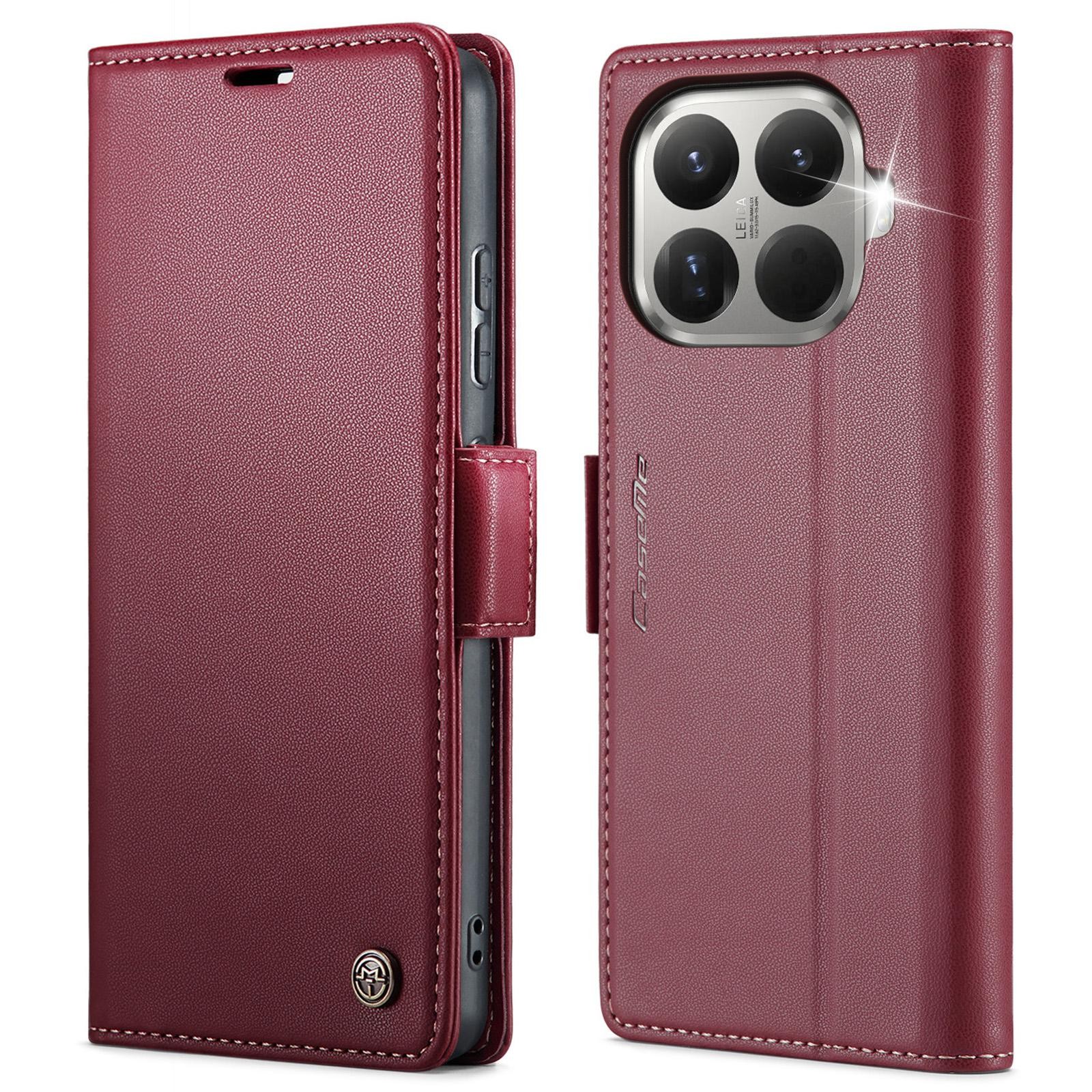 CaseMe 023 Xiaomi 15T Pro 5G RFID Θήκη Πορτοφόλι Δερμάτινη –Red