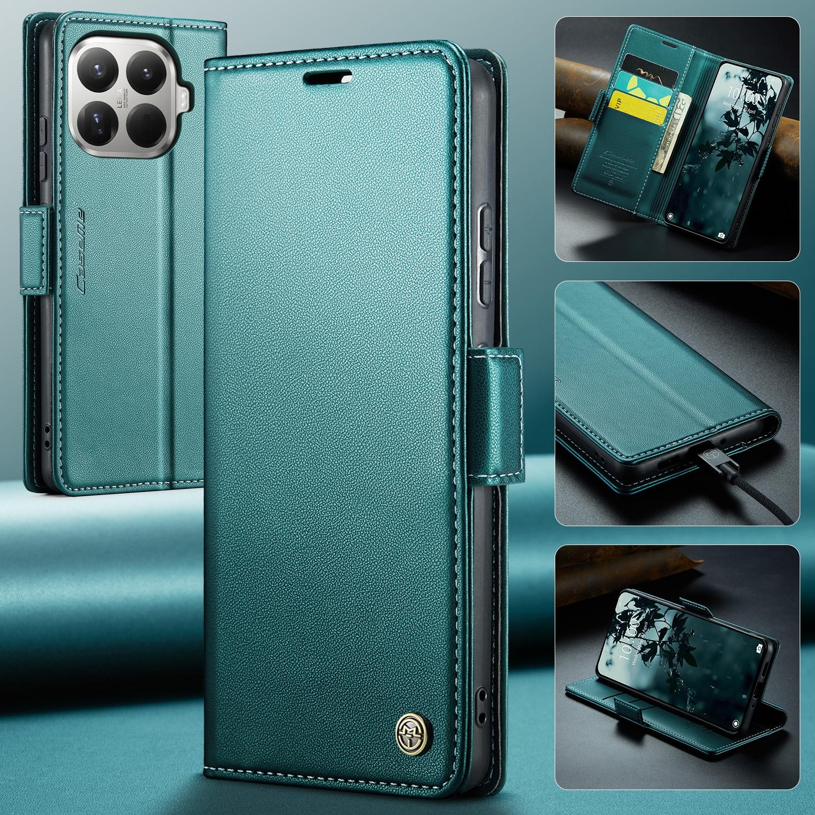 CaseMe 023 Xiaomi 15T Pro 5G RFID Θήκη Πορτοφόλι Δερμάτινη –Green