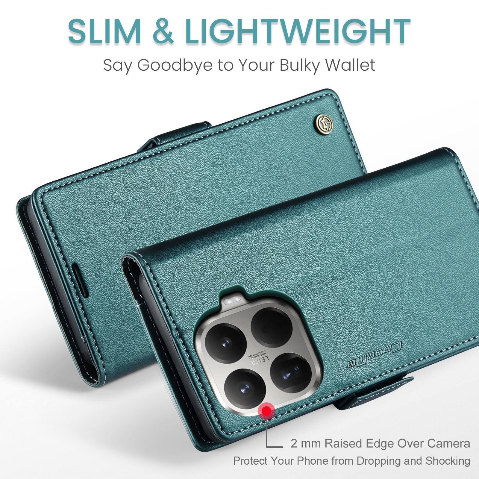 CaseMe 023 Xiaomi 15T Pro 5G RFID Θήκη Πορτοφόλι Δερμάτινη –Green