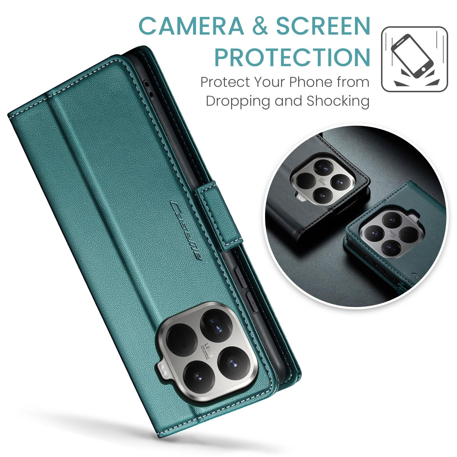 CaseMe 023 Xiaomi 15T Pro 5G RFID Θήκη Πορτοφόλι Δερμάτινη –Green