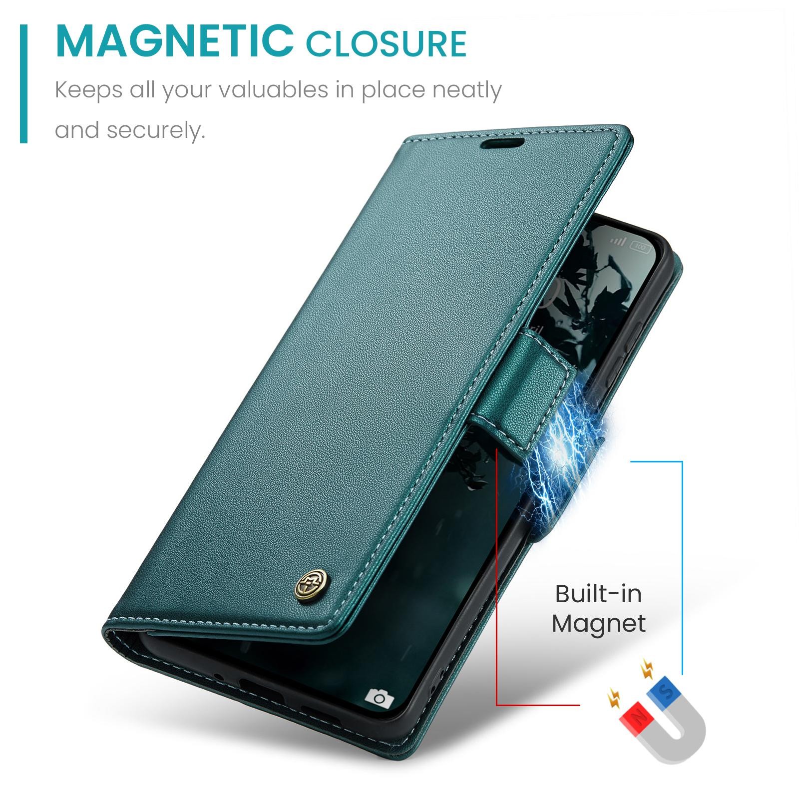 CaseMe 023 Xiaomi 15T Pro 5G RFID Θήκη Πορτοφόλι Δερμάτινη –Green
