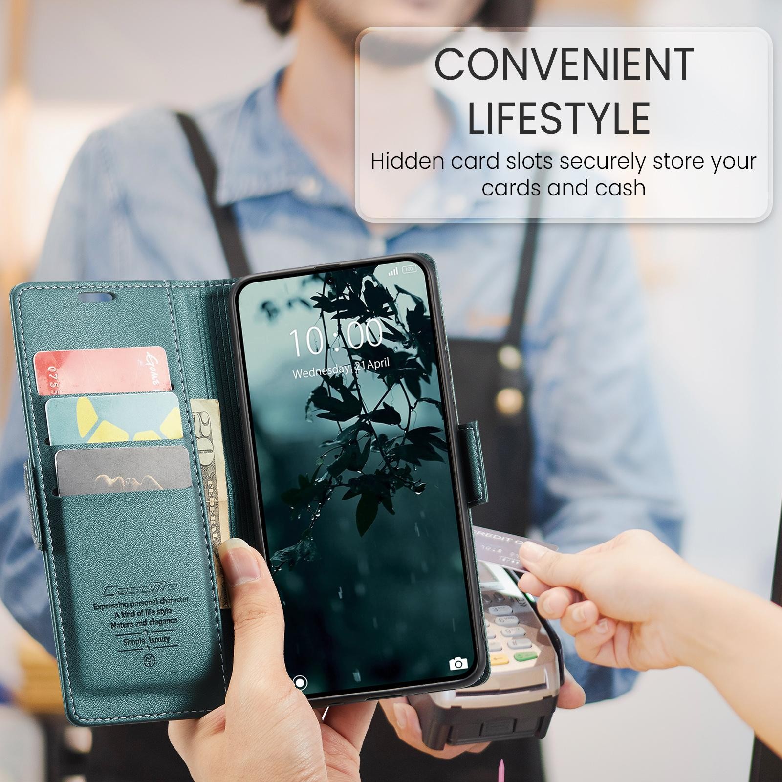 CaseMe 023 Xiaomi 15T Pro 5G RFID Θήκη Πορτοφόλι Δερμάτινη –Green