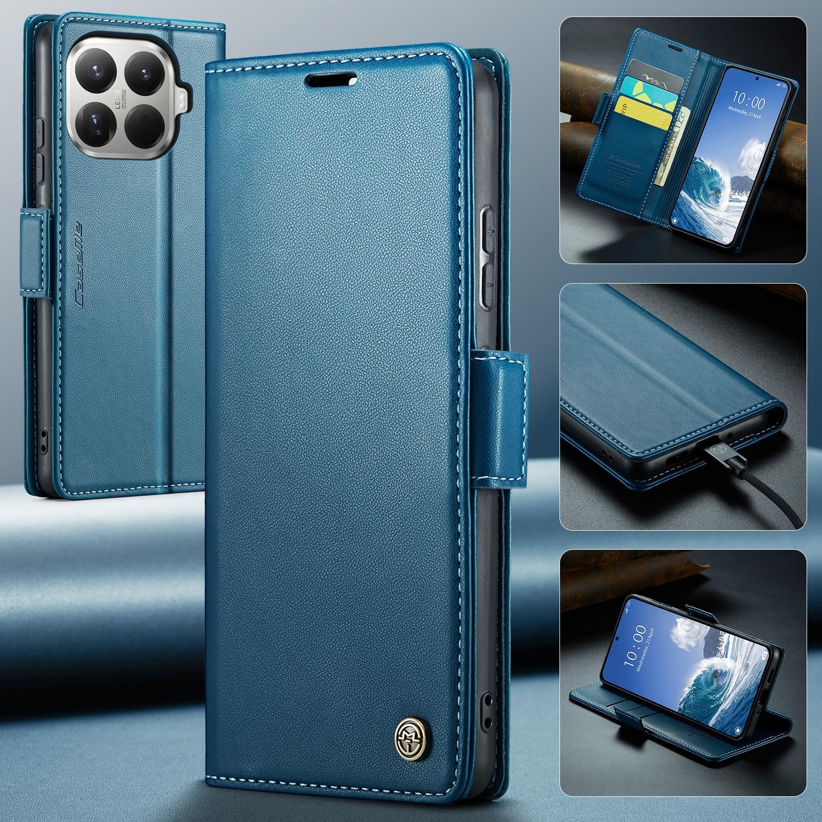 CaseMe 023 Xiaomi 15T Pro 5G RFID Θήκη Πορτοφόλι Δερμάτινη –Blue