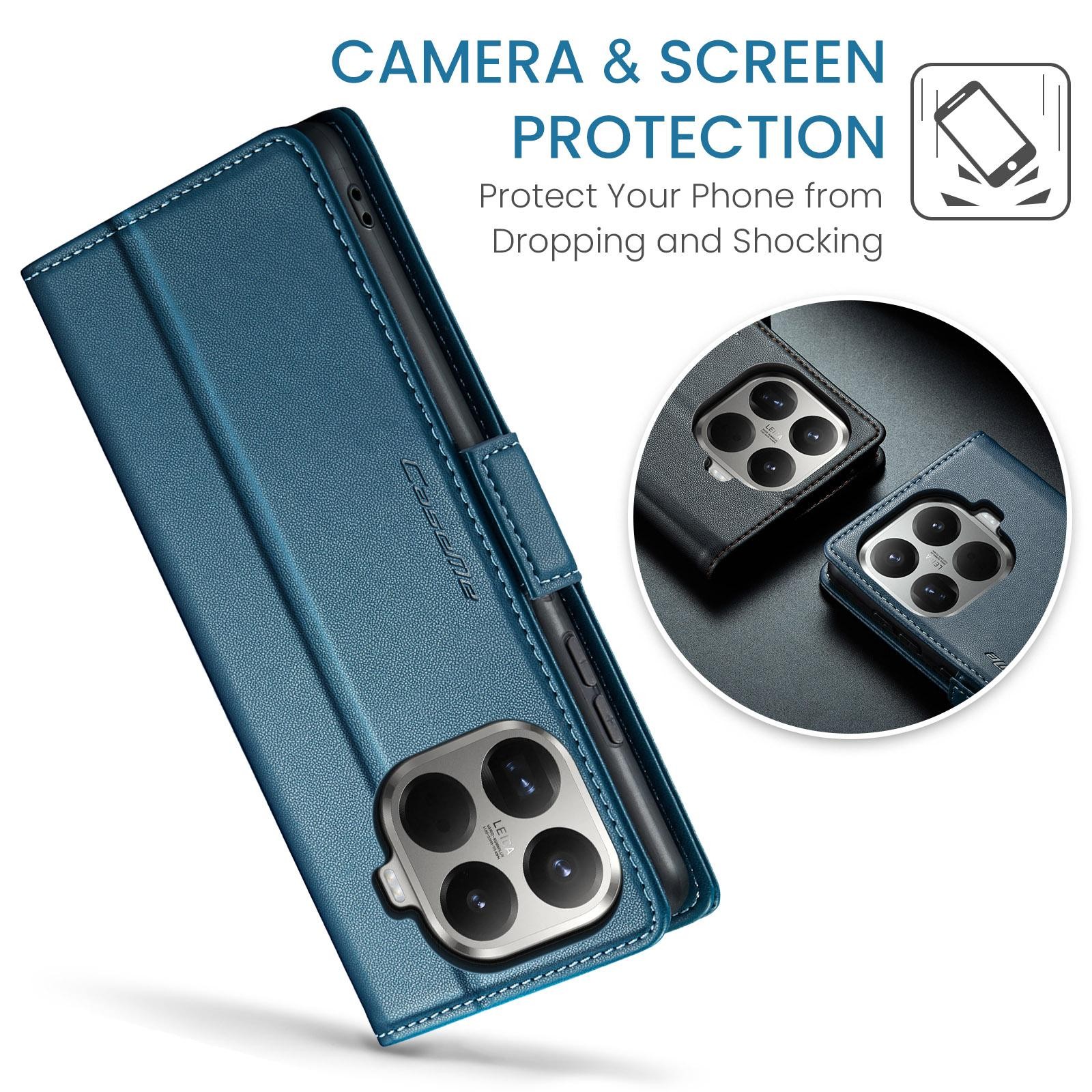 CaseMe 023 Xiaomi 15T Pro 5G RFID Θήκη Πορτοφόλι Δερμάτινη –Blue