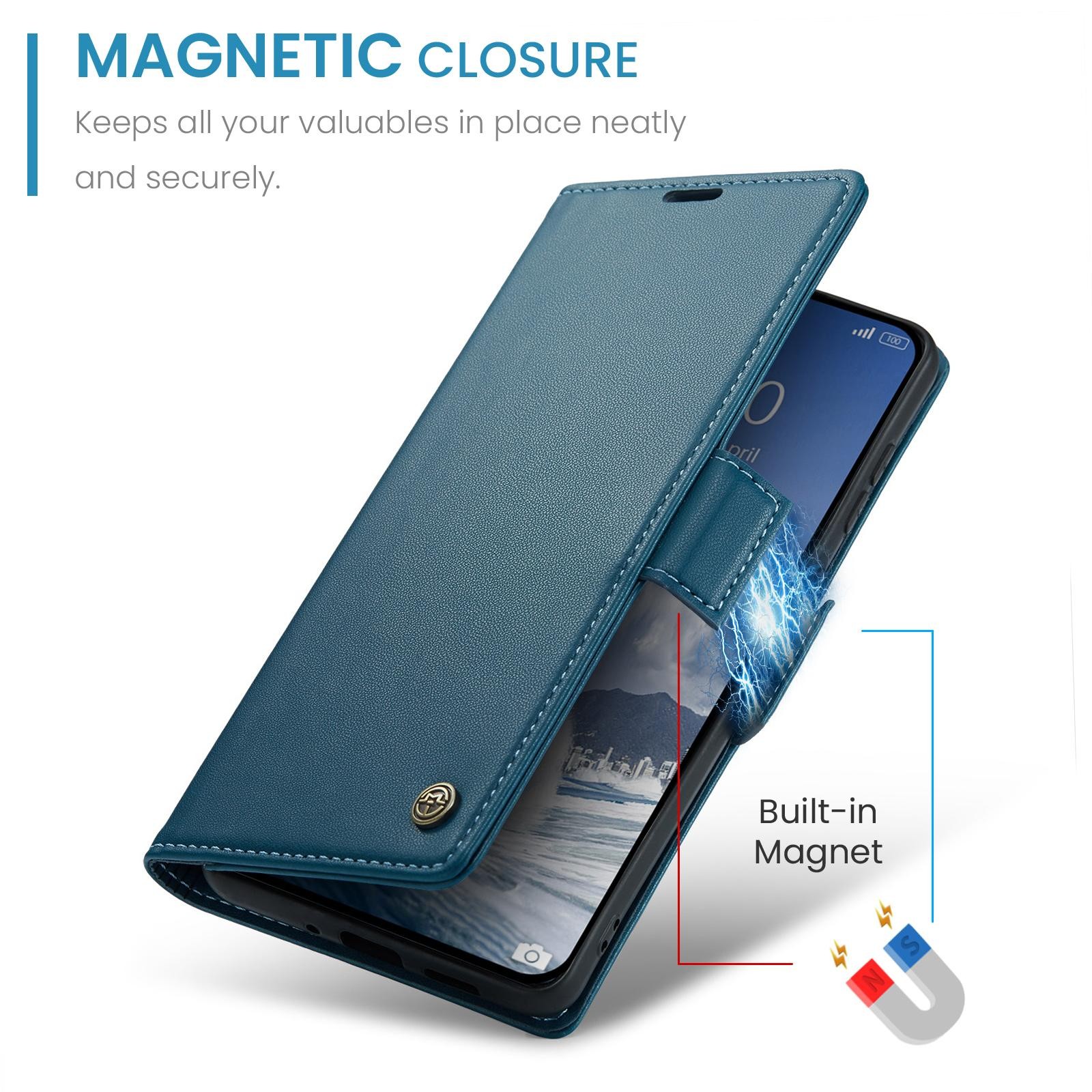 CaseMe 023 Xiaomi 15T Pro 5G RFID Θήκη Πορτοφόλι Δερμάτινη –Blue