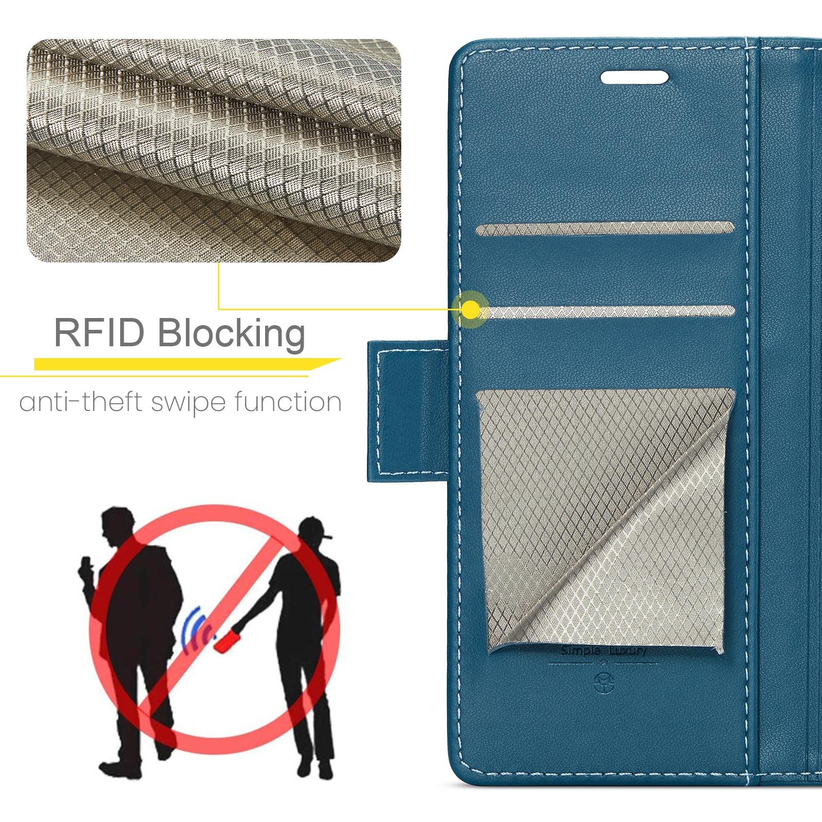 CaseMe 023 Xiaomi 15T Pro 5G RFID Θήκη Πορτοφόλι Δερμάτινη –Blue