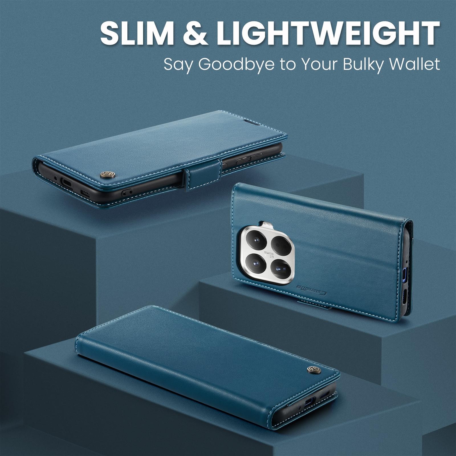 CaseMe 023 Xiaomi 15T Pro 5G RFID Θήκη Πορτοφόλι Δερμάτινη –Blue