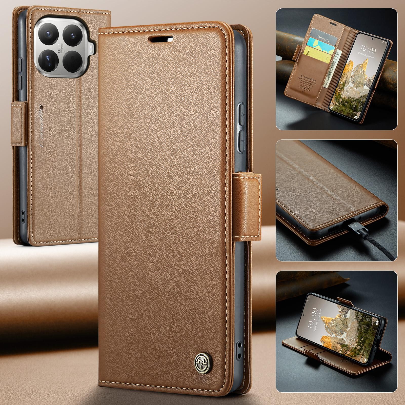 CaseMe 023 Xiaomi 15T Pro 5G RFID Θήκη Πορτοφόλι Δερμάτινη –Brown