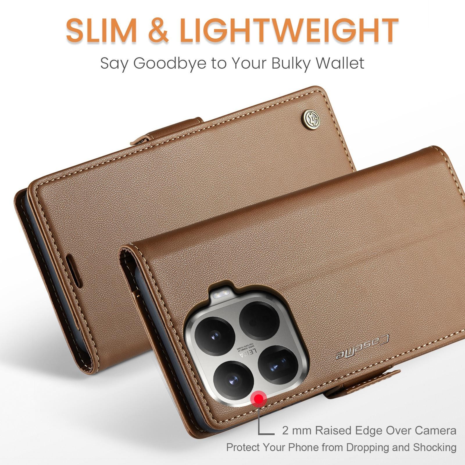 CaseMe 023 Xiaomi 15T Pro 5G RFID Θήκη Πορτοφόλι Δερμάτινη –Brown