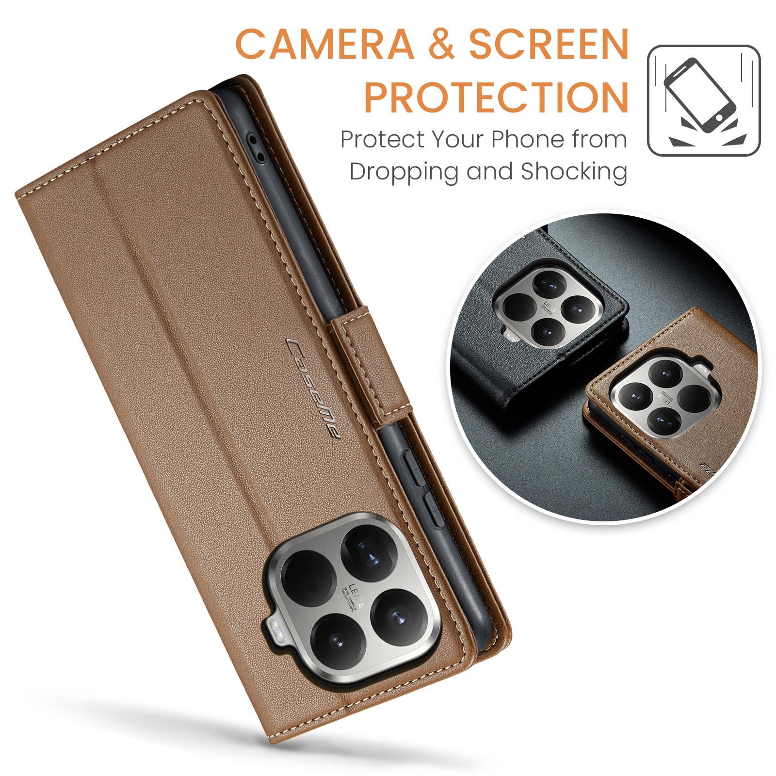 CaseMe 023 Xiaomi 15T Pro 5G RFID Θήκη Πορτοφόλι Δερμάτινη –Brown