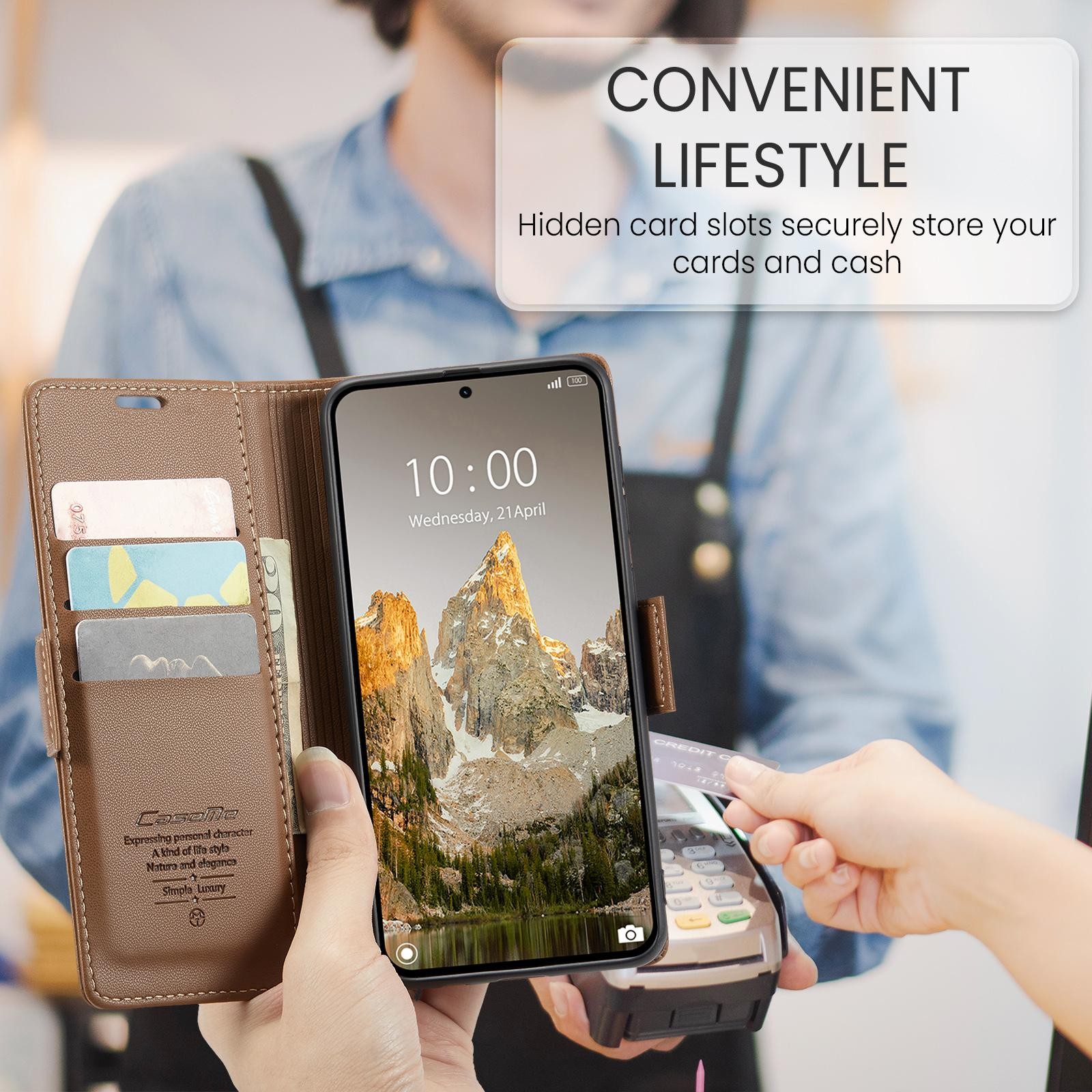 CaseMe 023 Xiaomi 15T Pro 5G RFID Θήκη Πορτοφόλι Δερμάτινη –Brown