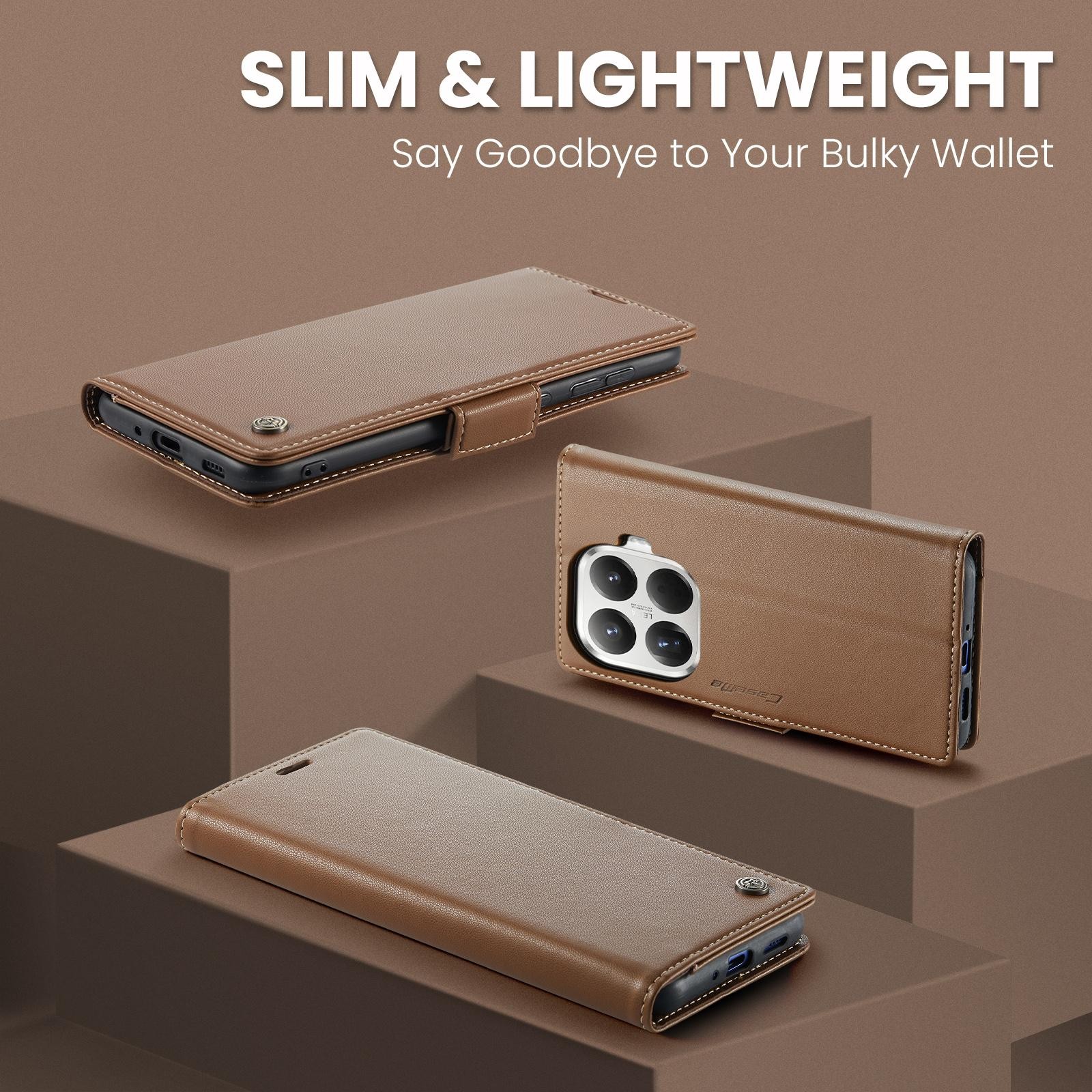 CaseMe 023 Xiaomi 15T Pro 5G RFID Θήκη Πορτοφόλι Δερμάτινη –Brown