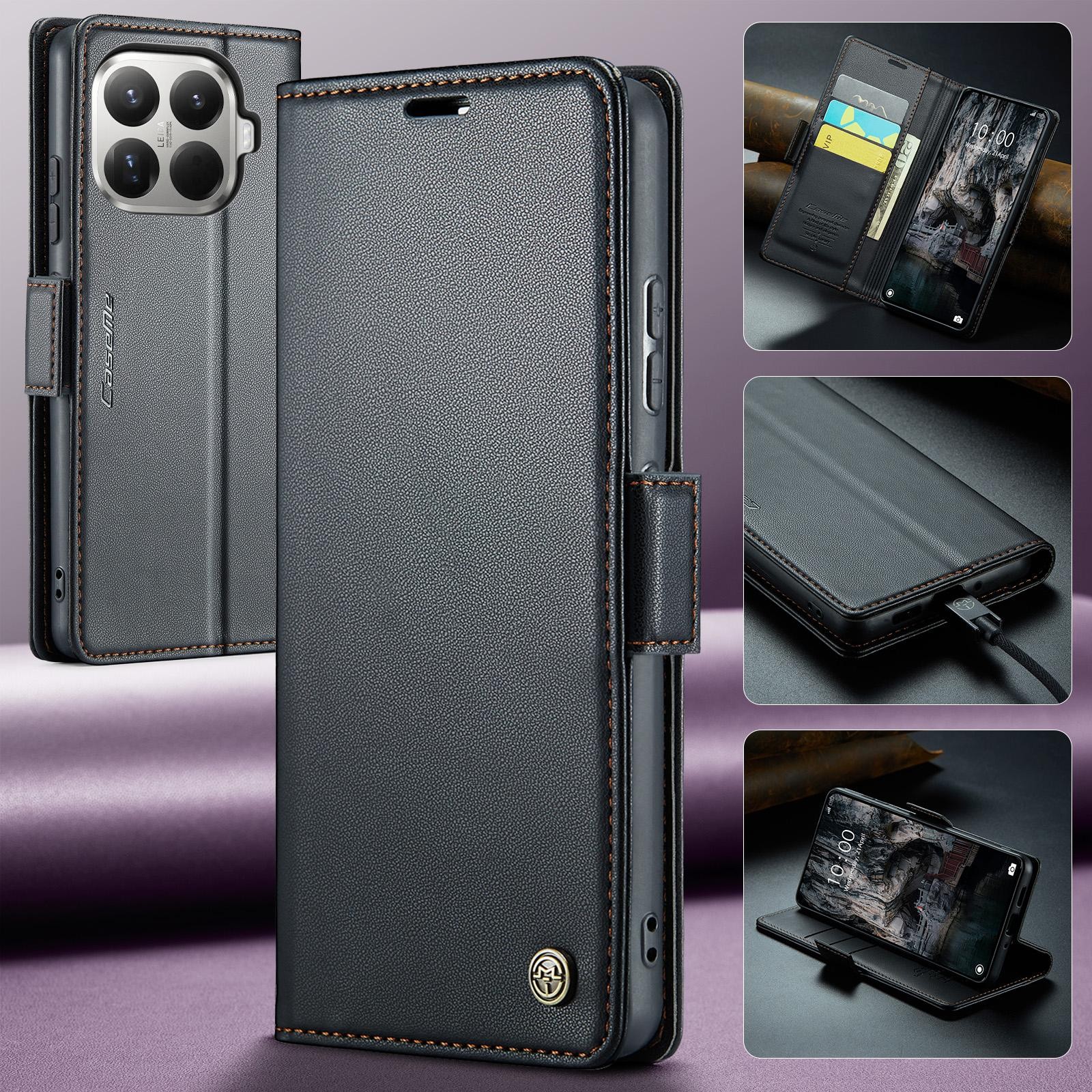 CaseMe 023 Xiaomi 15T Pro 5G RFID Θήκη Πορτοφόλι Δερμάτινη – Black