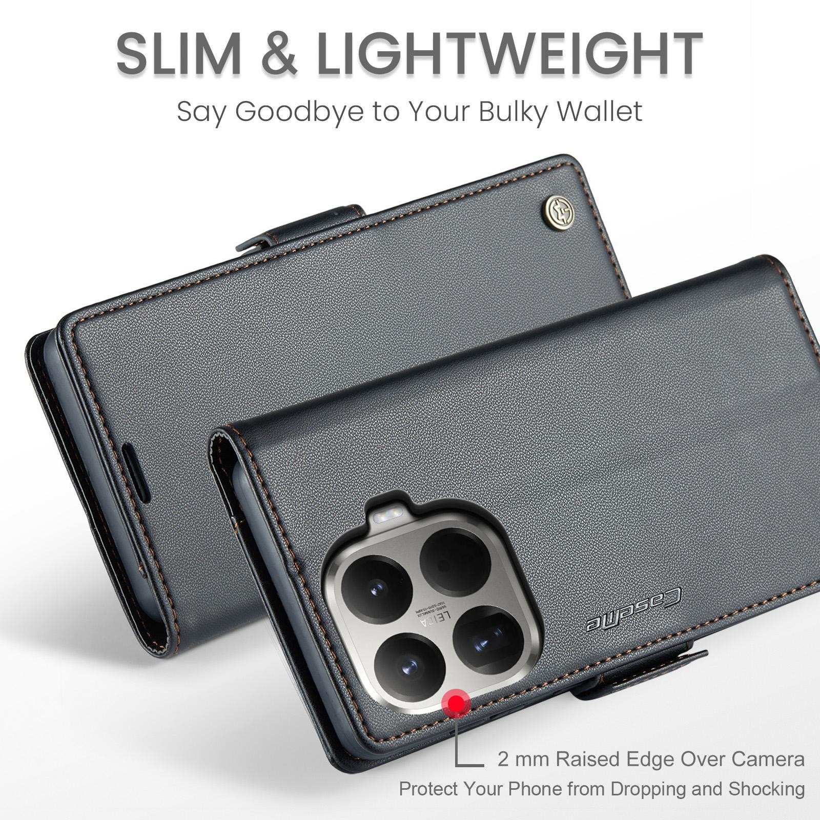 CaseMe 023 Xiaomi 15T Pro 5G RFID Θήκη Πορτοφόλι Δερμάτινη – Black