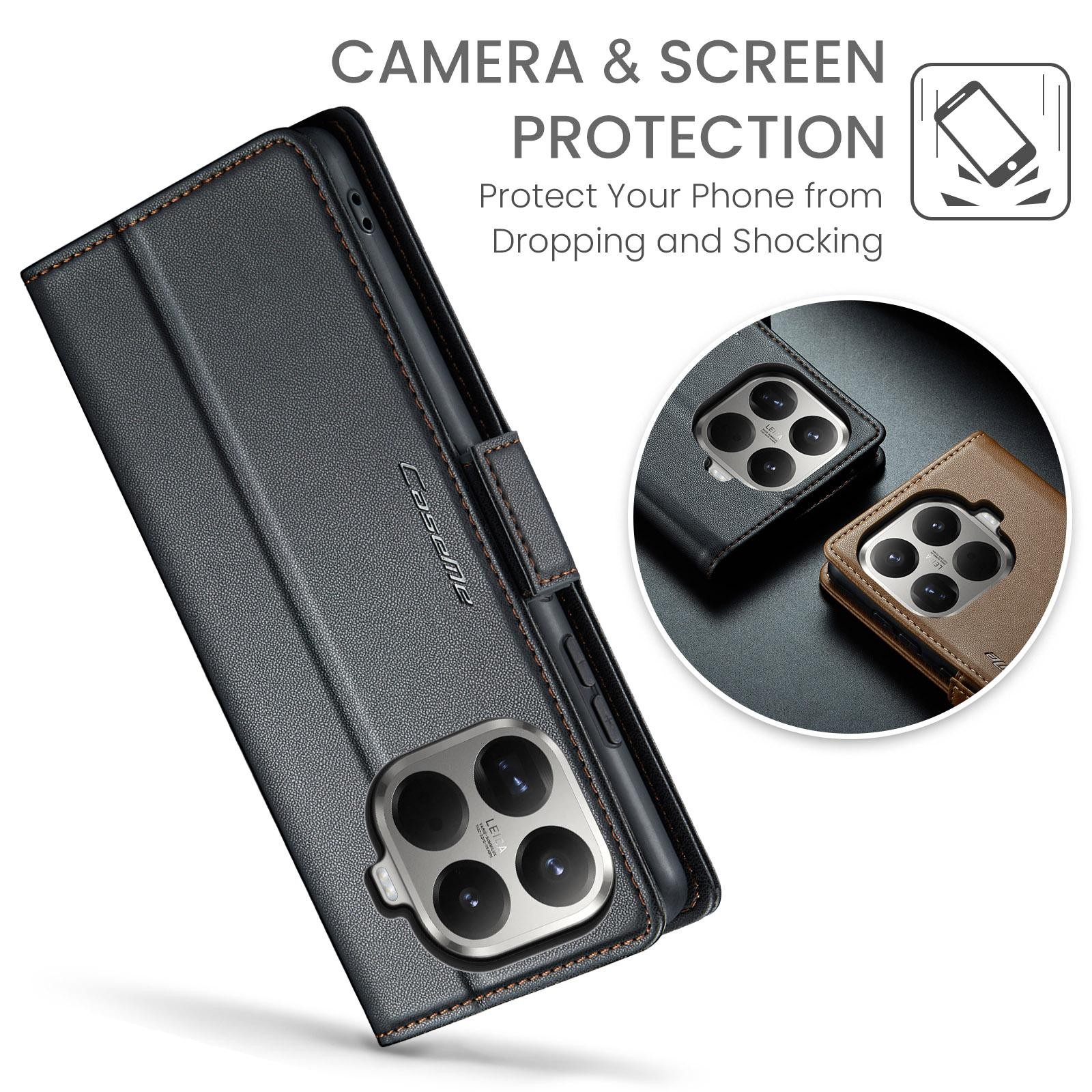 CaseMe 023 Xiaomi 15T Pro 5G RFID Θήκη Πορτοφόλι Δερμάτινη – Black