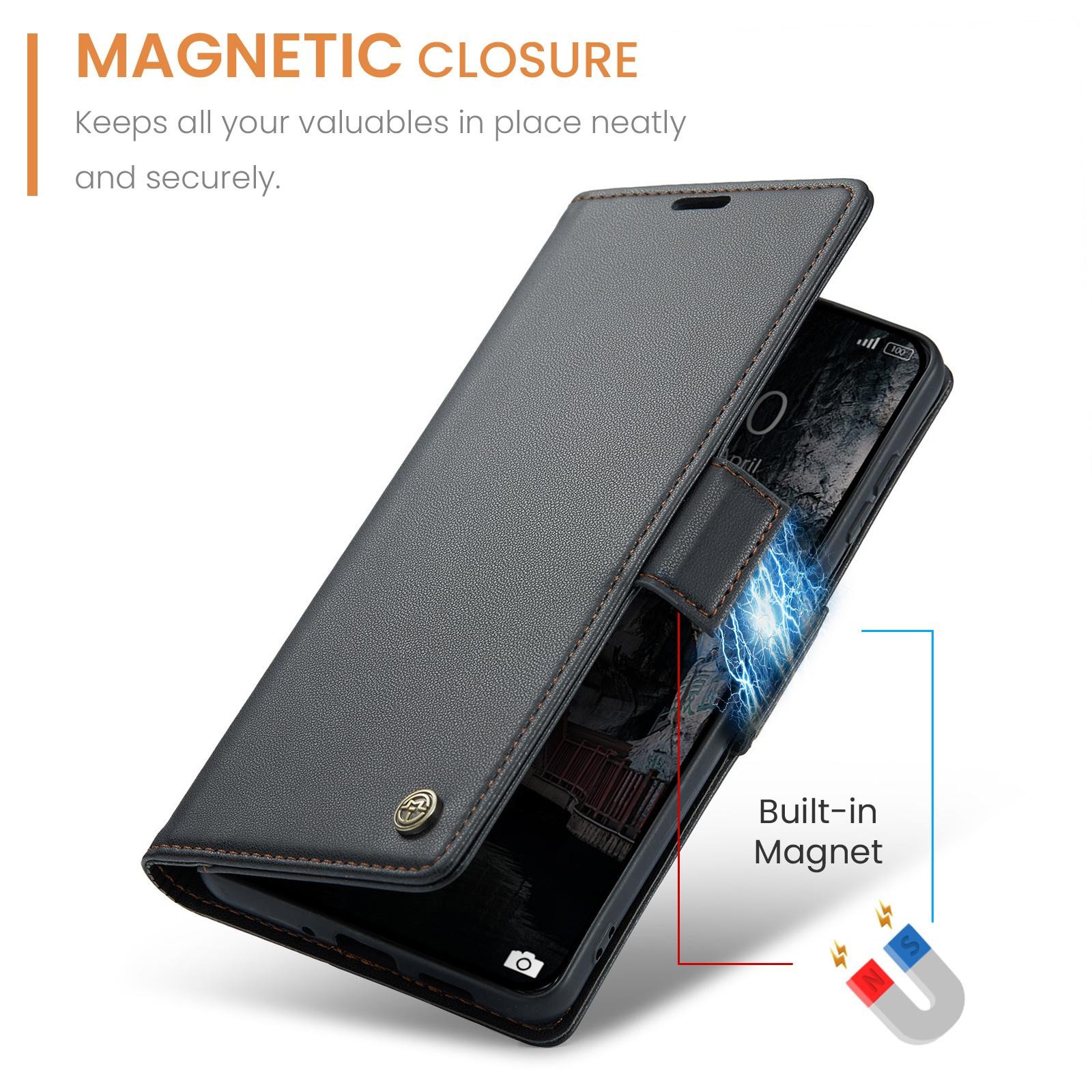 CaseMe 023 Xiaomi 15T Pro 5G RFID Θήκη Πορτοφόλι Δερμάτινη – Black