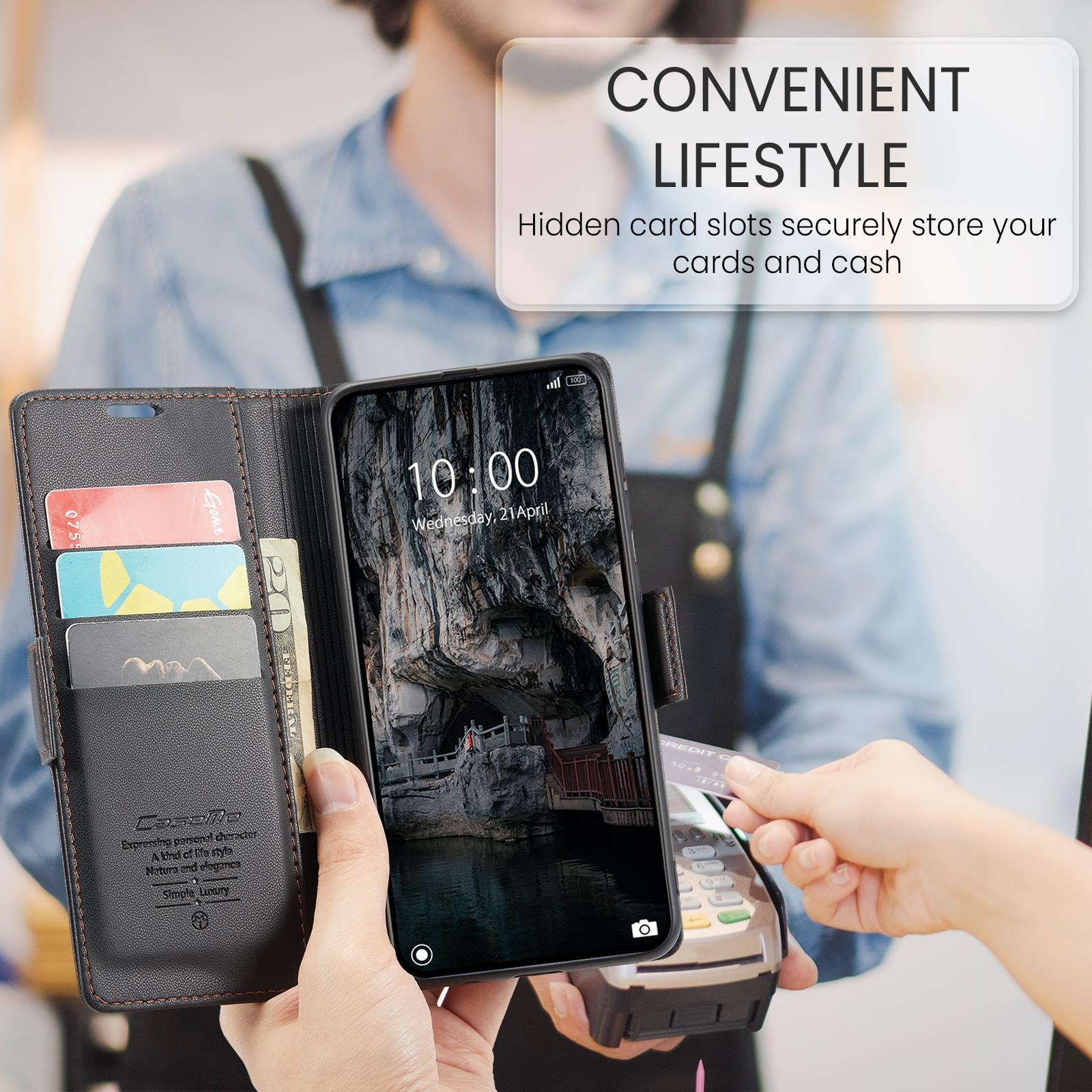 CaseMe 023 Xiaomi 15T Pro 5G RFID Θήκη Πορτοφόλι Δερμάτινη – Black