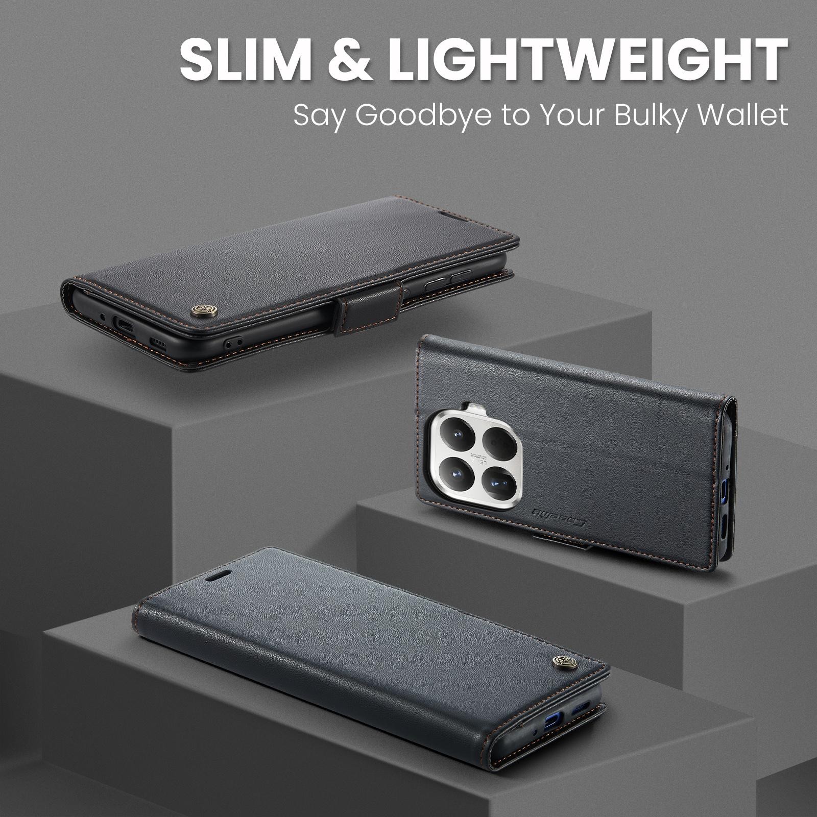 CaseMe 023 Xiaomi 15T Pro 5G RFID Θήκη Πορτοφόλι Δερμάτινη – Black