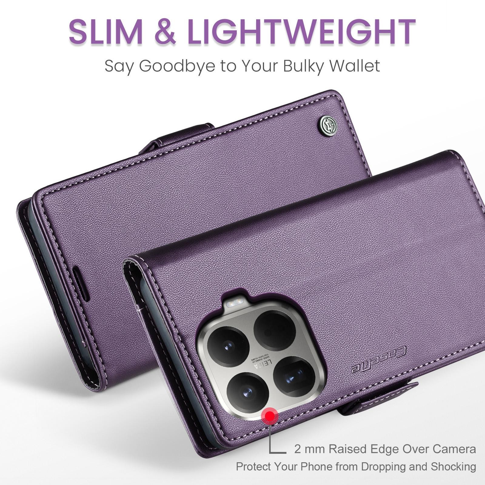 CaseMe 023 Xiaomi 15T Pro 5G RFID Θήκη Πορτοφόλι Δερμάτινη – Purple